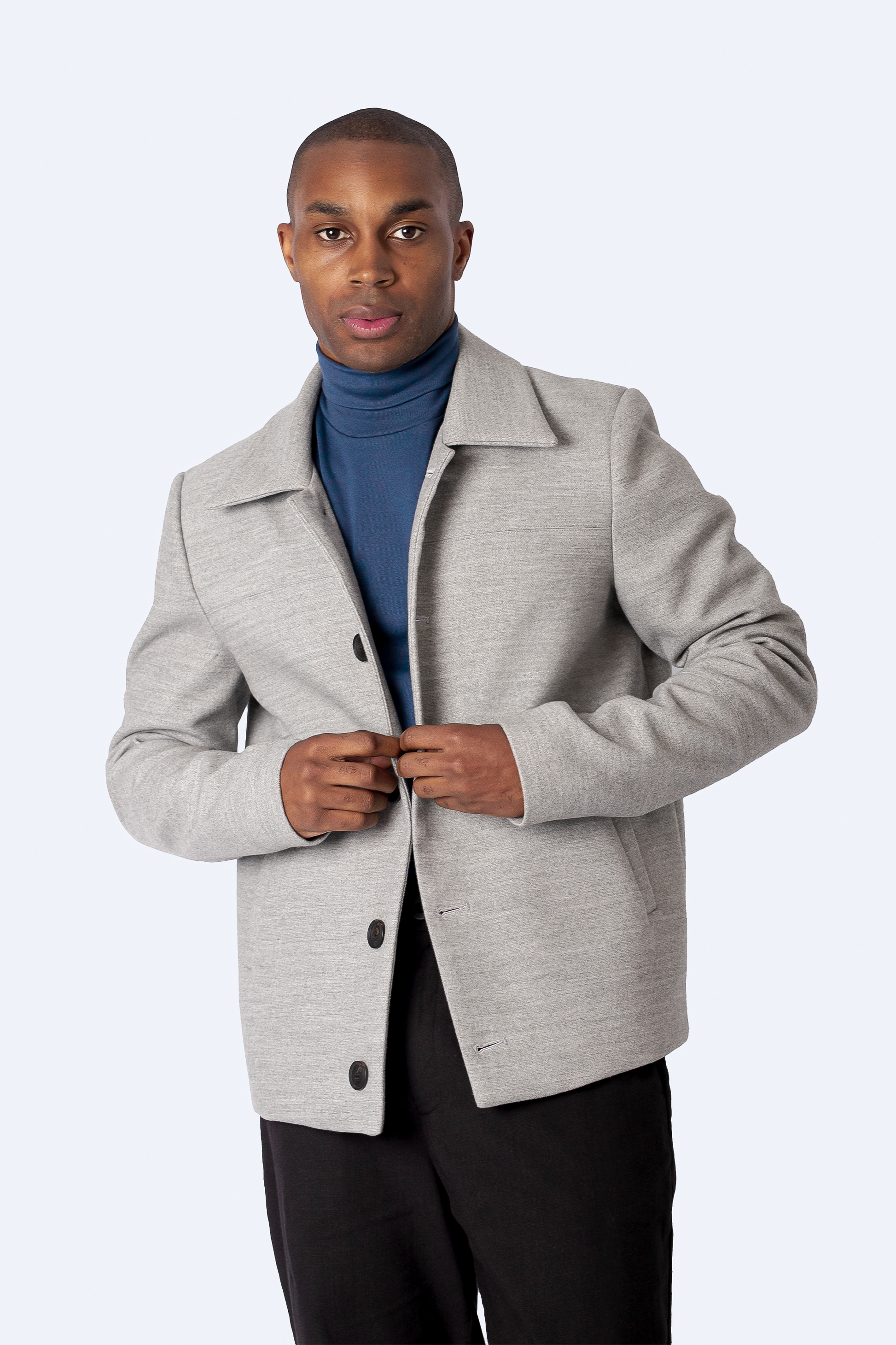 CASACA DE PAÑO PARA HOMBRE SANTIAGO GRIS