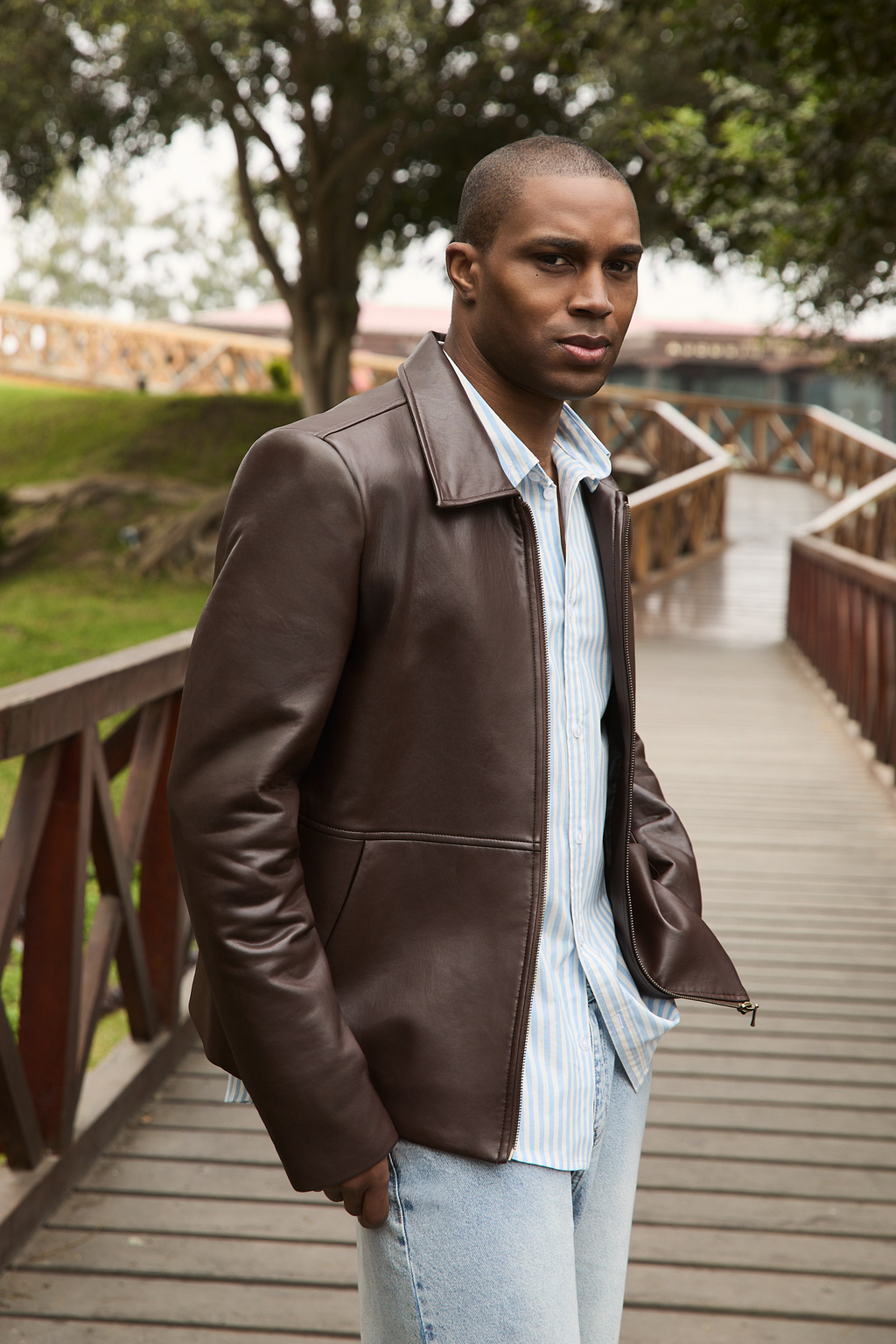 CASACA DE CUERINA PARA HOMBRE MARRON DAMIAN