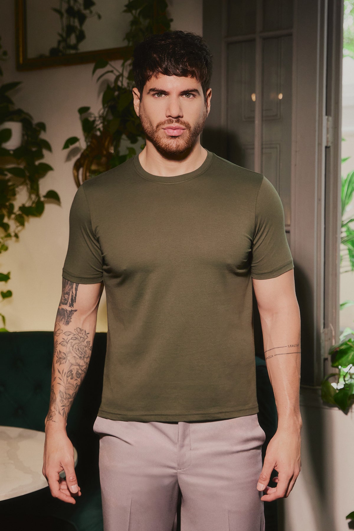 POLO DE ALGODÓN PIMA REGULAR FIT VERDE OLIVO NAHUEL