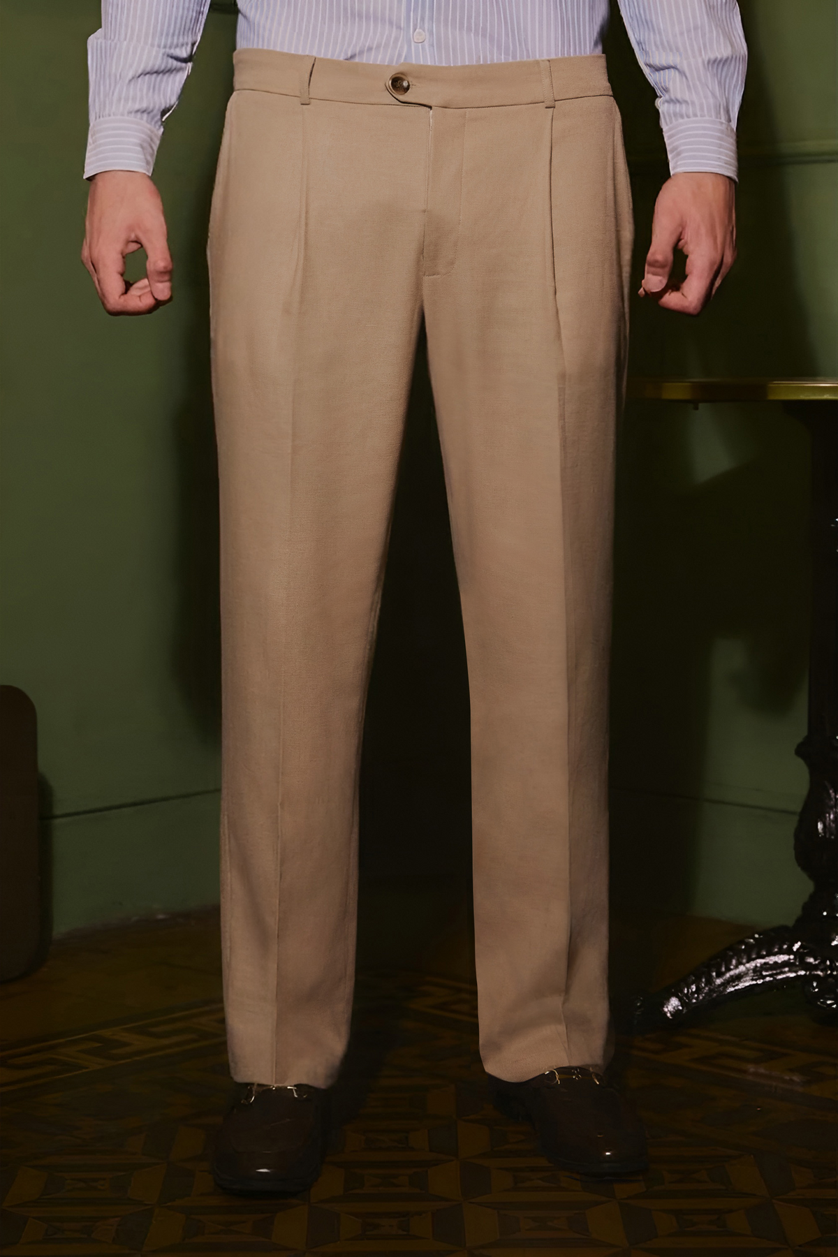 PANTALÓN DE LINO CAMEL - VERNE