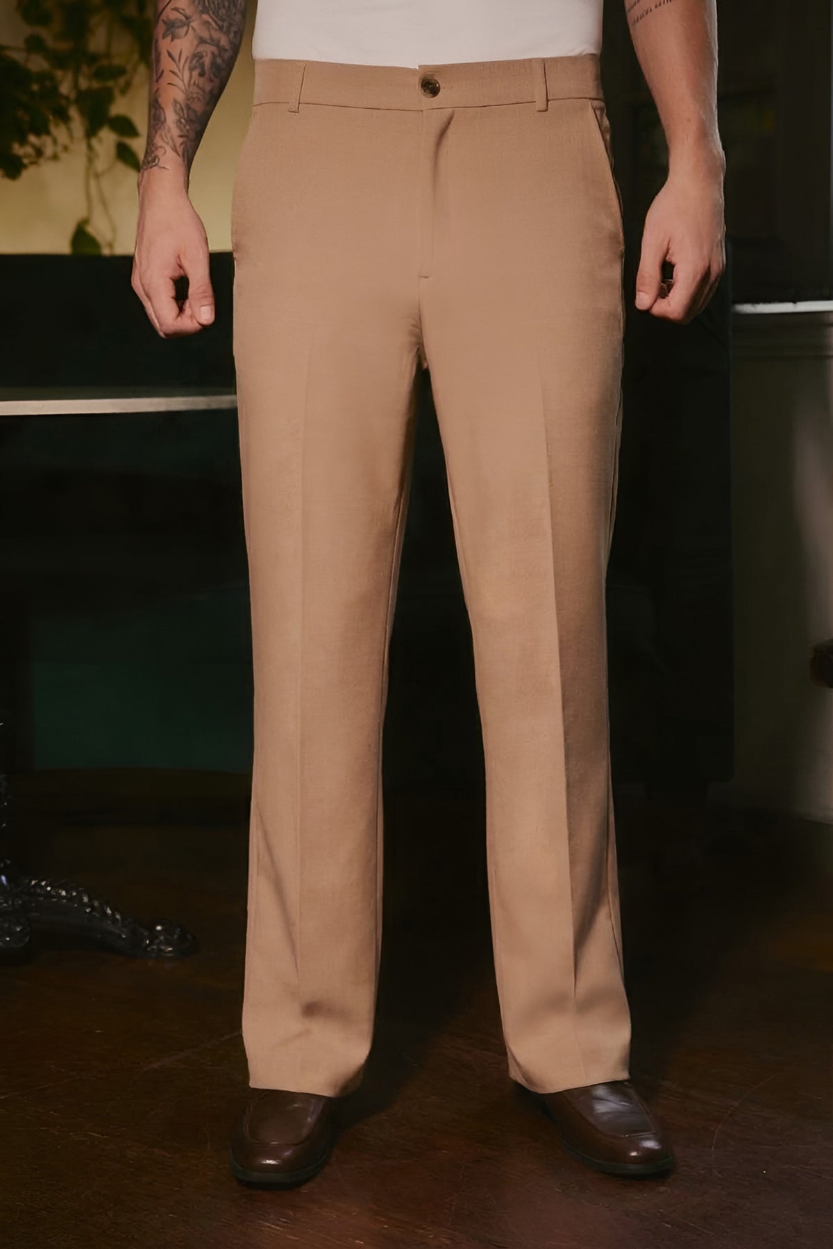 PANTALON PALAZO DE VESTIR PARA HOMBRE YAARUB CAMEL