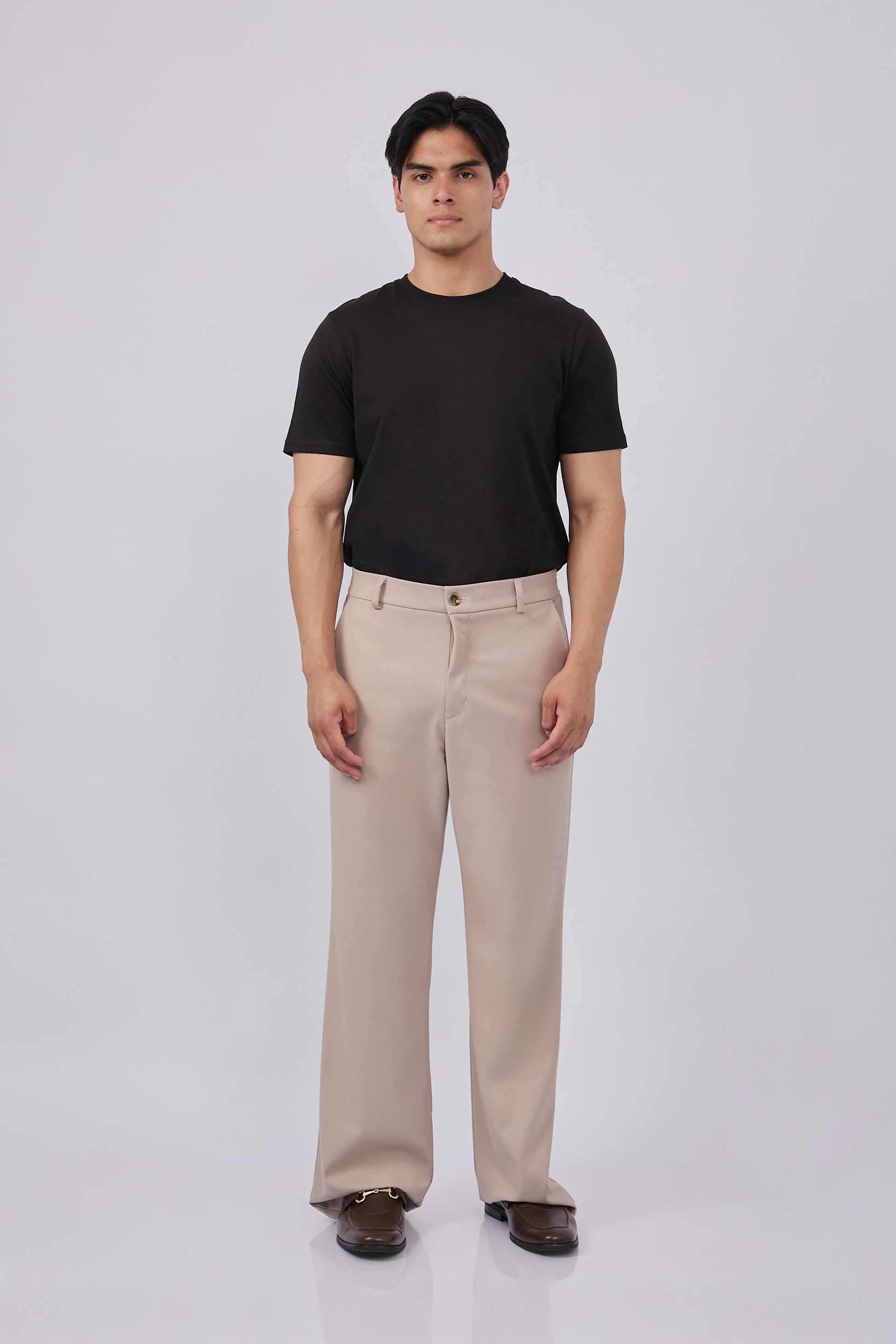 PANTALON PALAZO DE VESTIR PARA HOMBRE YAARUB BEIGE OSCURO