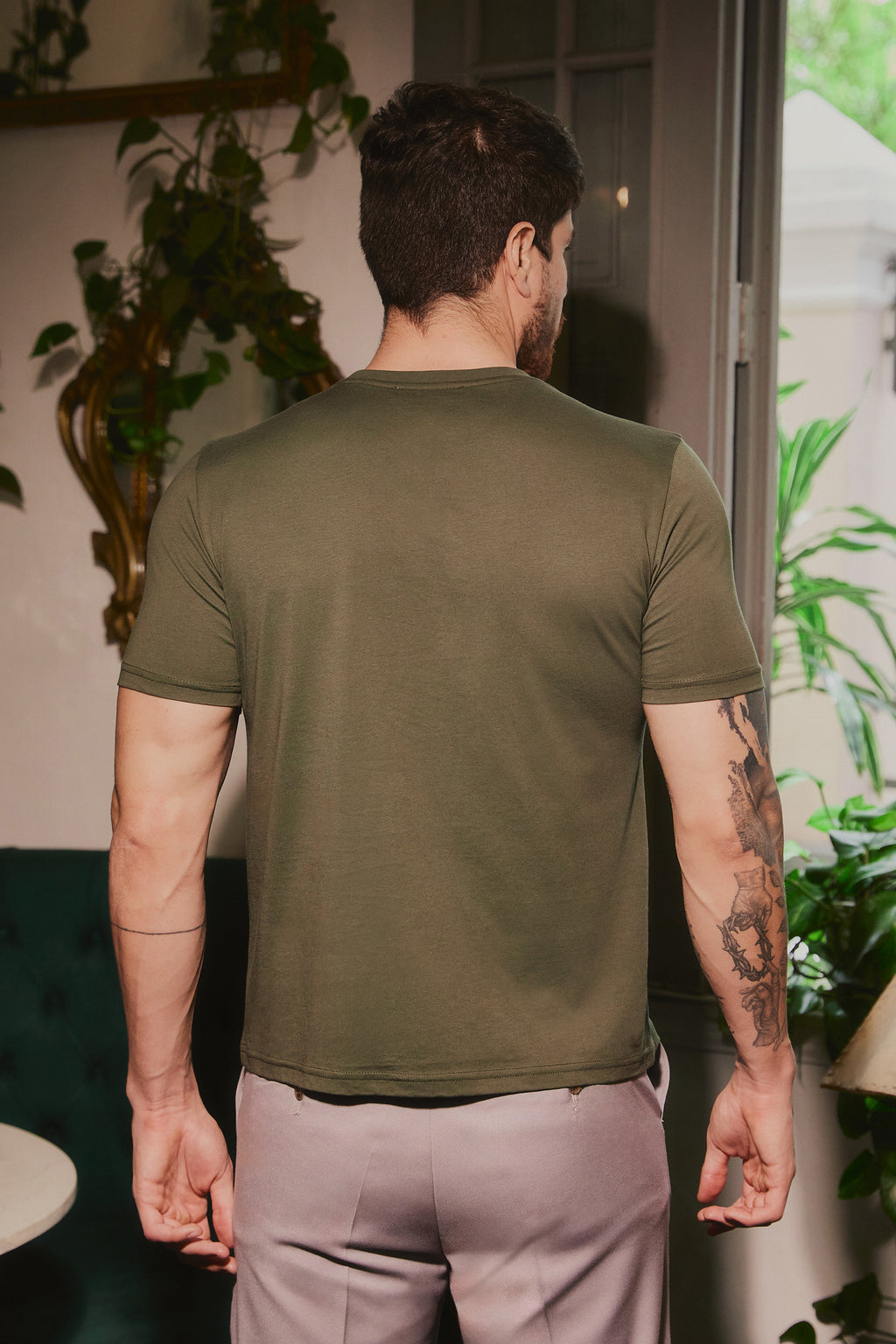 POLO DE ALGODÓN PIMA REGULAR FIT VERDE OLIVO NAHUEL