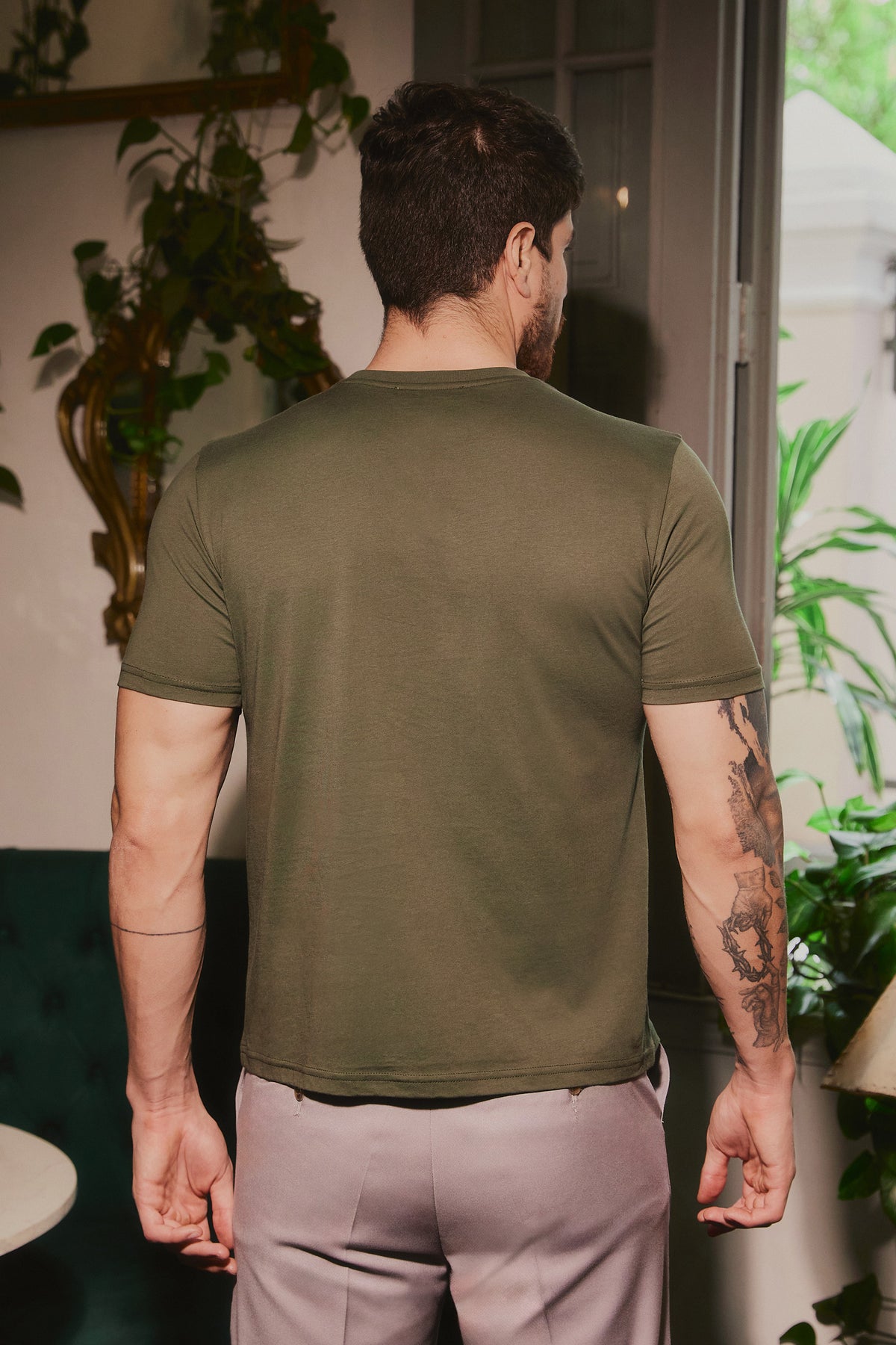 POLO DE ALGODÓN PIMA REGULAR FIT VERDE OLIVO NAHUEL