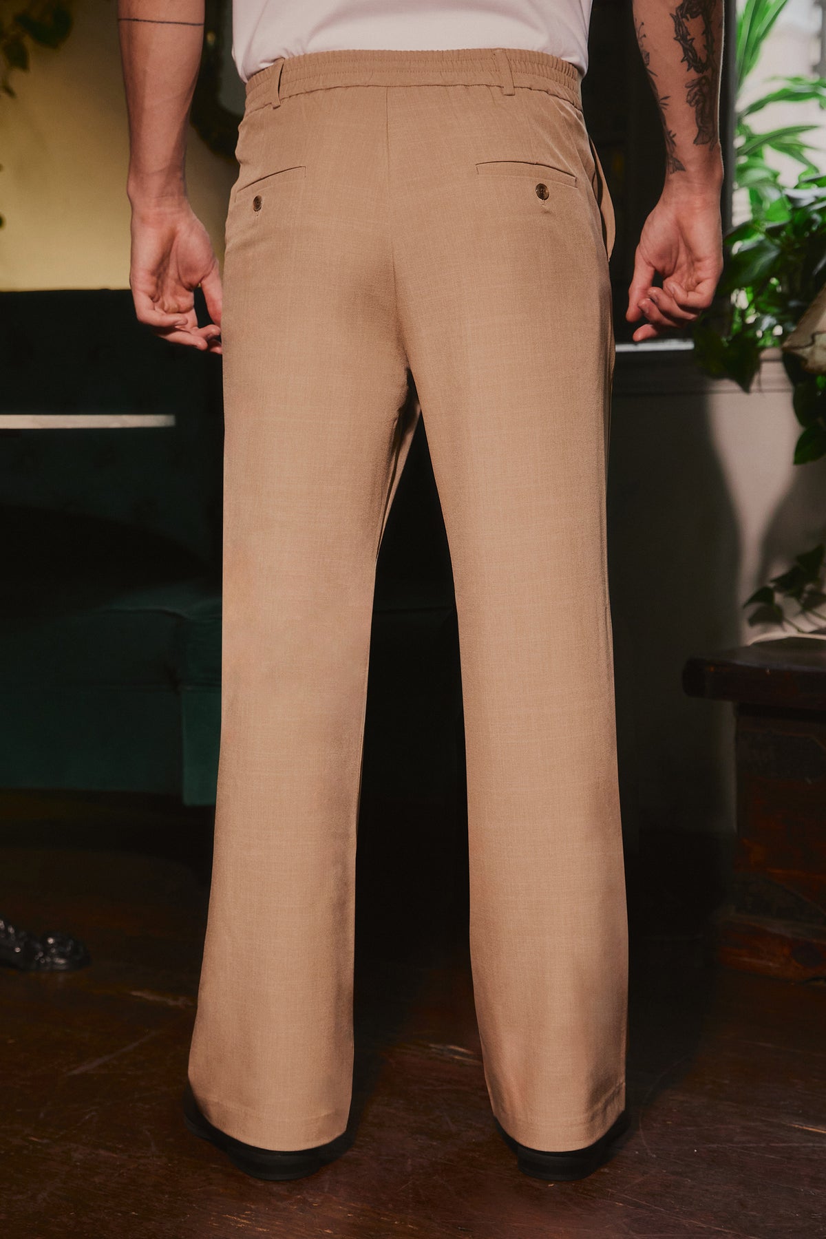 PANTALON PALAZO DE VESTIR PARA HOMBRE YAARUB CAMEL