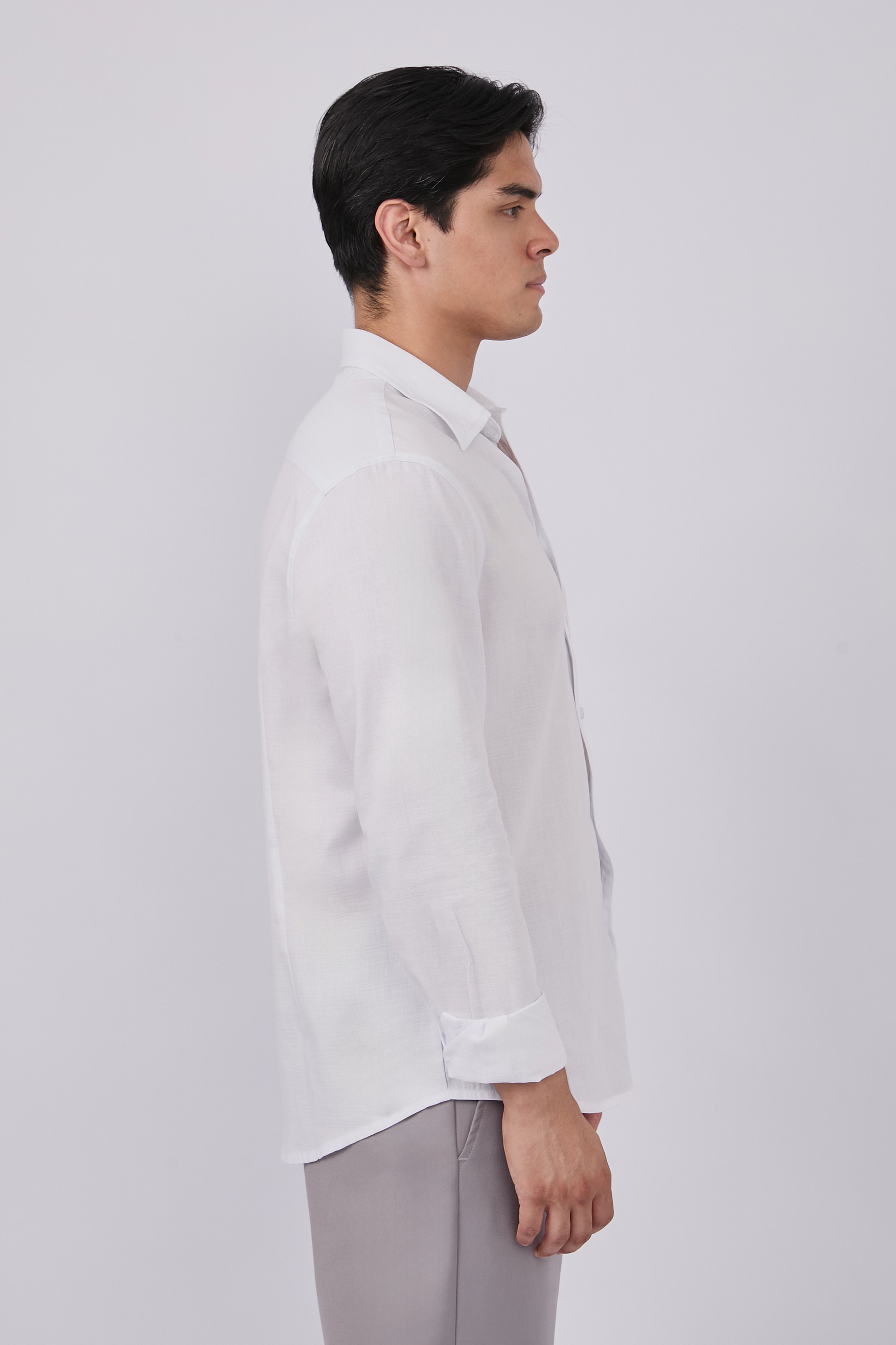 CAMISA DE LINO PARA HOMBRE MANGA LARGA LAIS PERLA