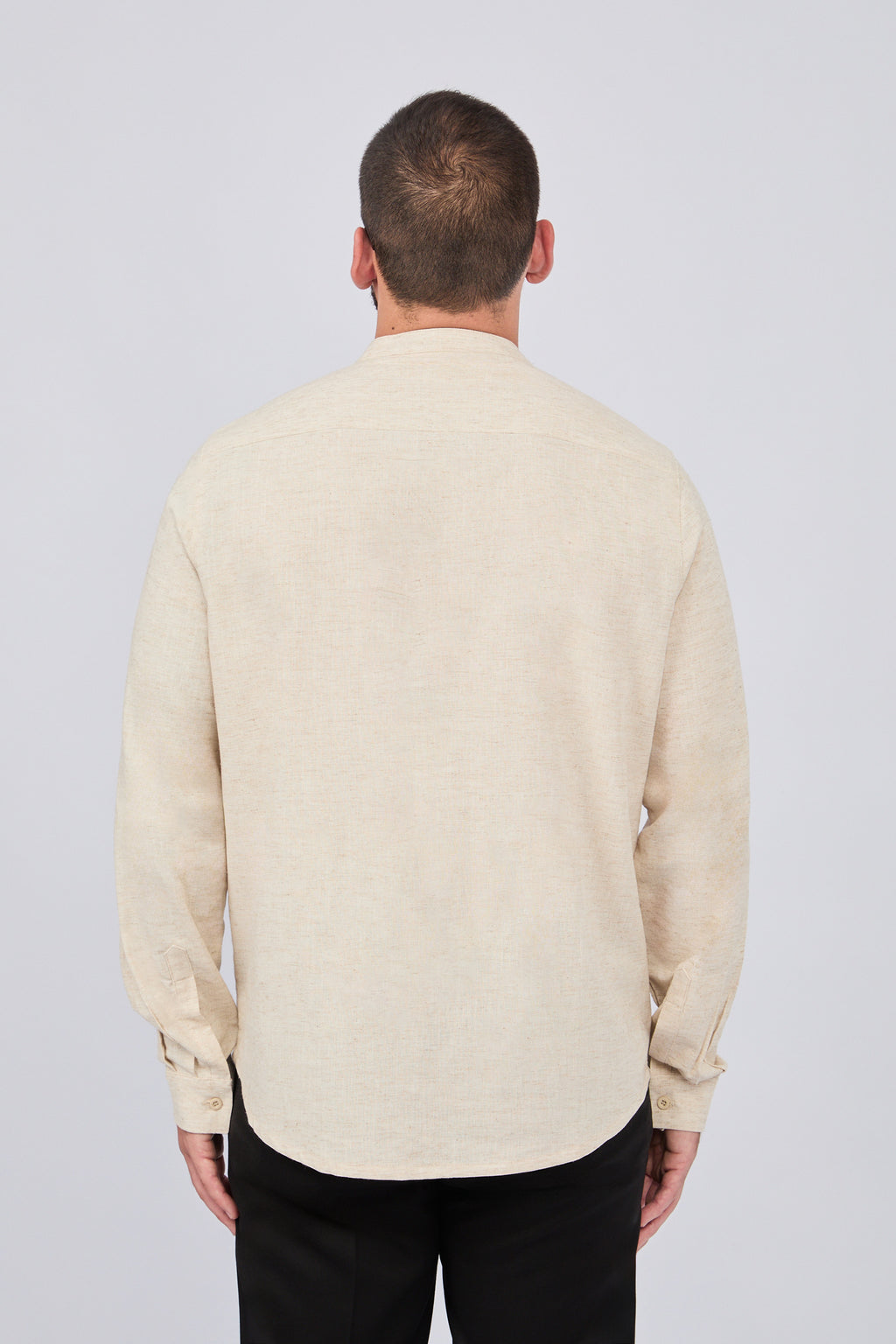 CAMISA MANGA LARGA CUELLO MAO CRUDO - NEXO