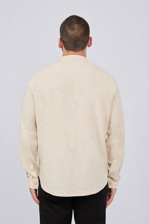CAMISA MANGA LARGA CUELLO MAO CRUDO - NEXO
