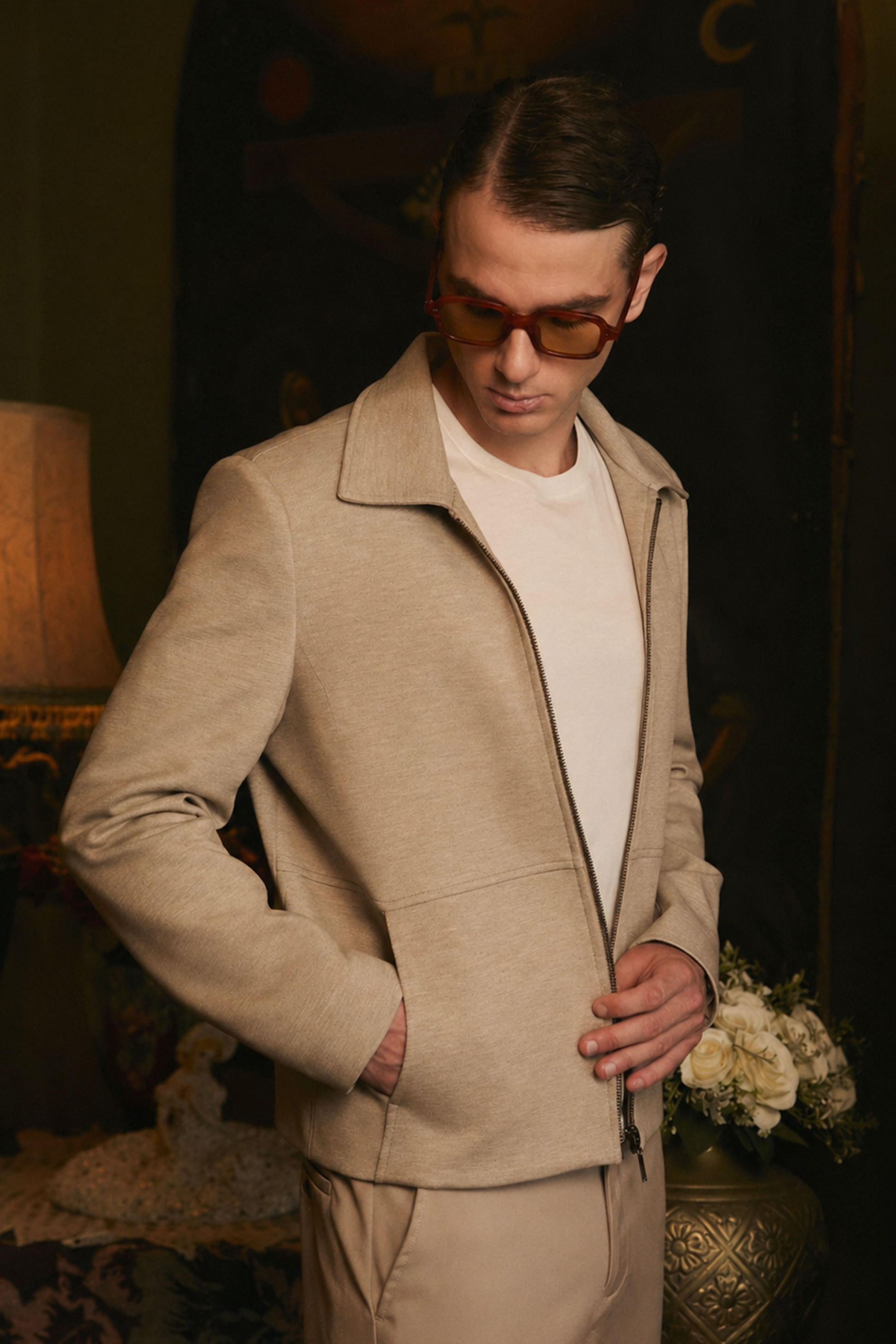 CASACA DE HOMBRE TIPO JACKET CON CIERRE FRONTAL TOPO ADRIAN