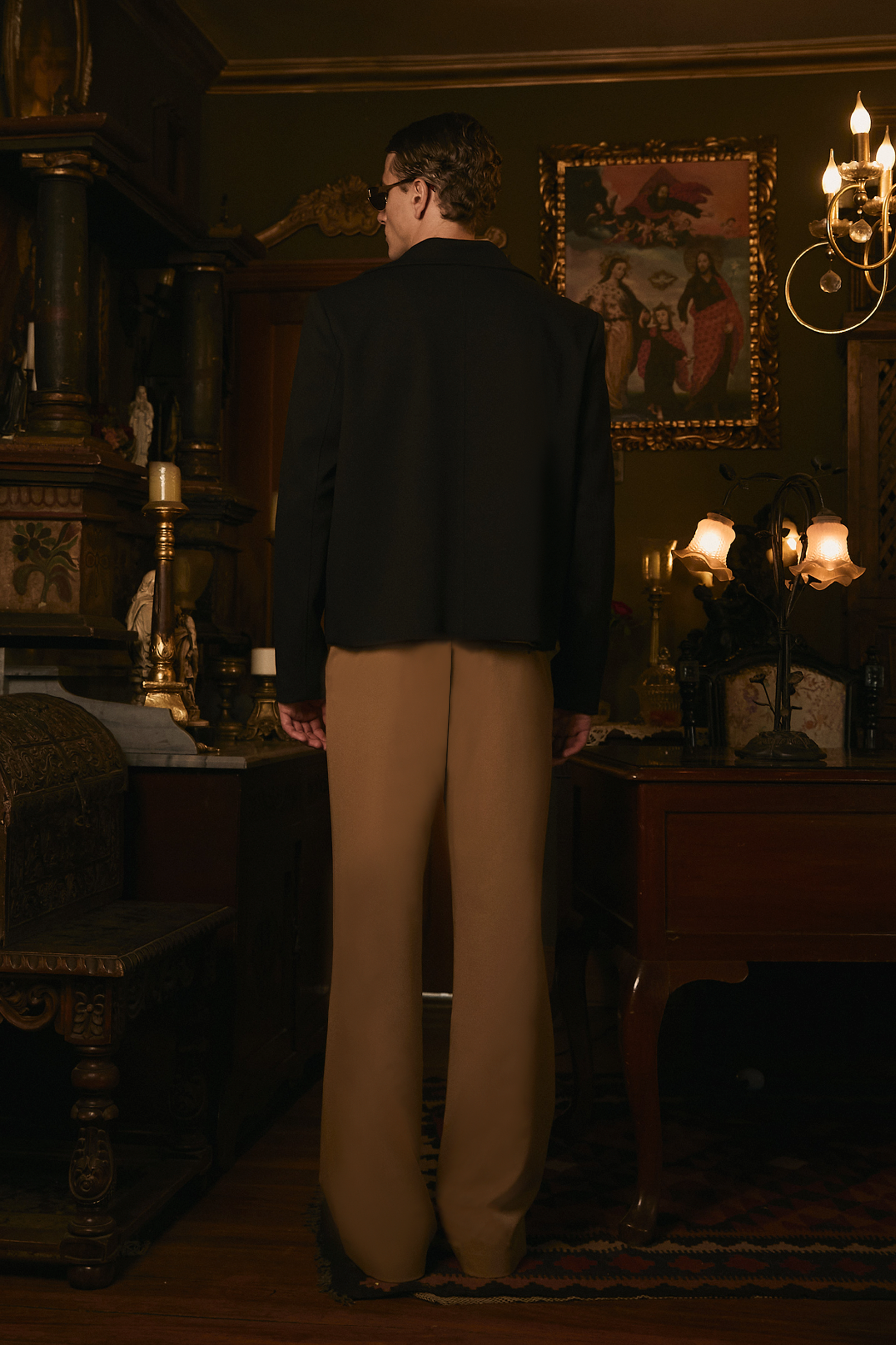 CASACA DE HOMBRE TIPO JACKET CON CIERRE FRONTAL NEGRO ADRIAN