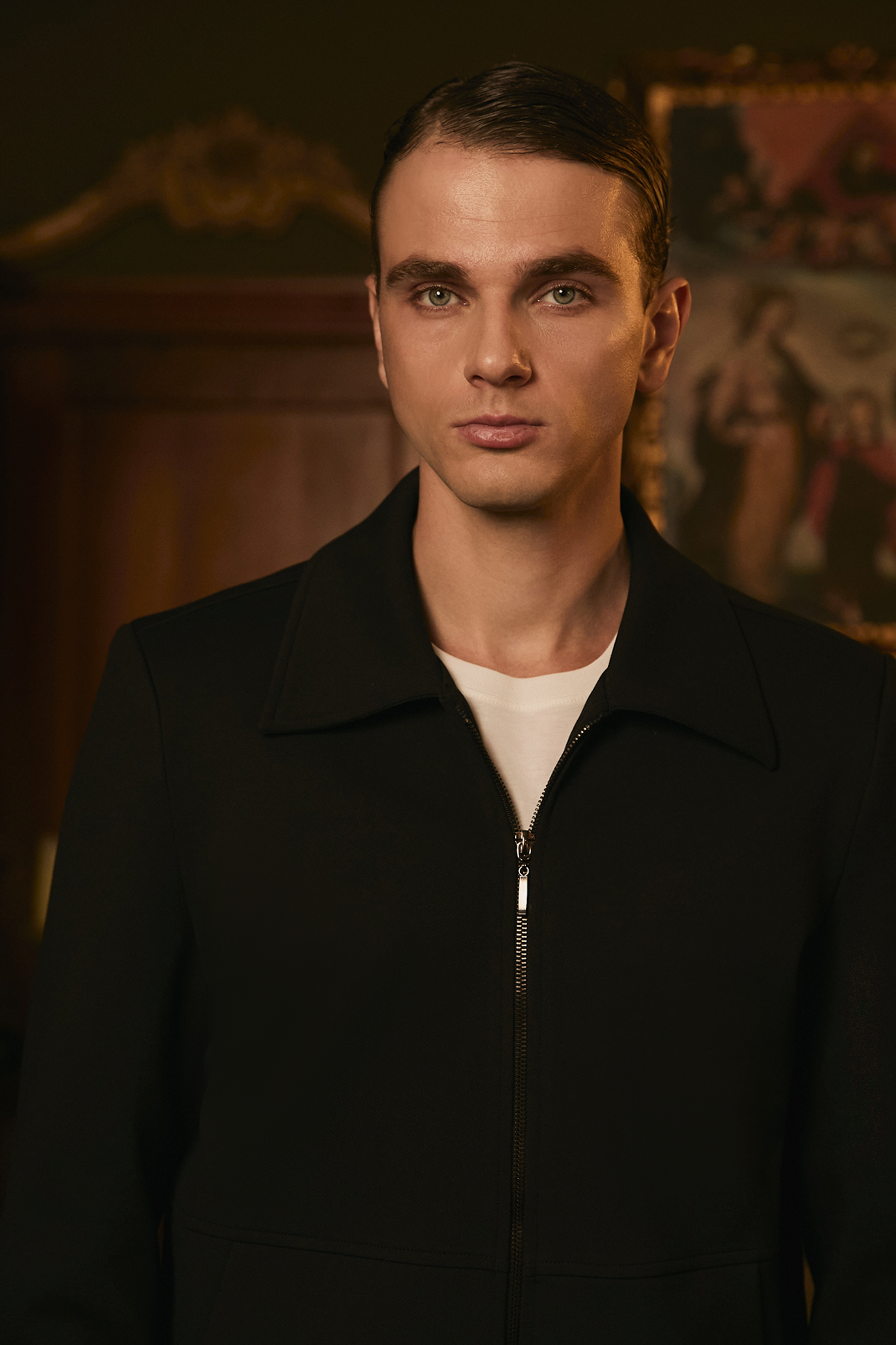 CASACA DE HOMBRE TIPO JACKET CON CIERRE FRONTAL NEGRO ADRIAN