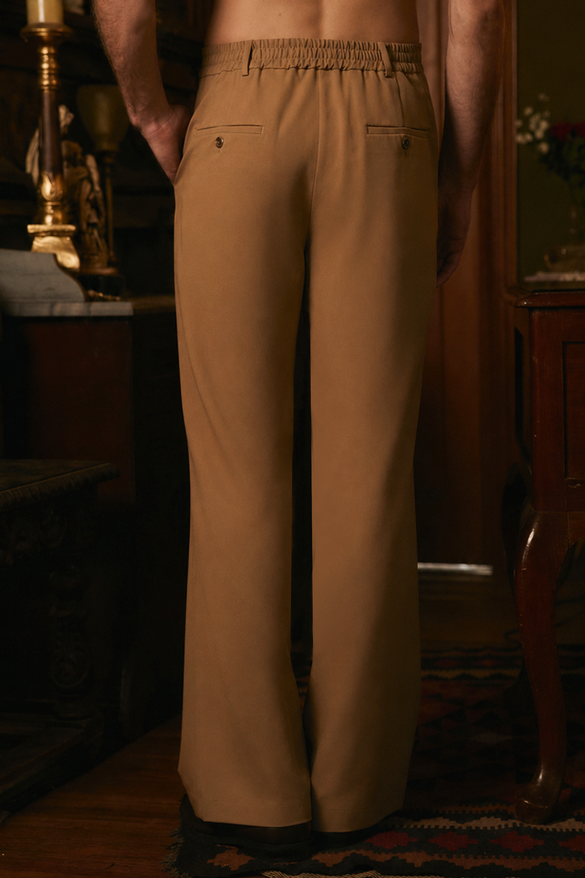 PANTALON PALAZO DE VESTIR PARA HOMBRE YAARUB CAMEL