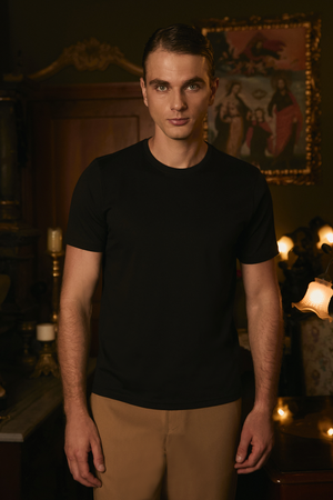 POLO DE ALGODÓN PIMA REGULAR FIT NEGRO NAHUEL