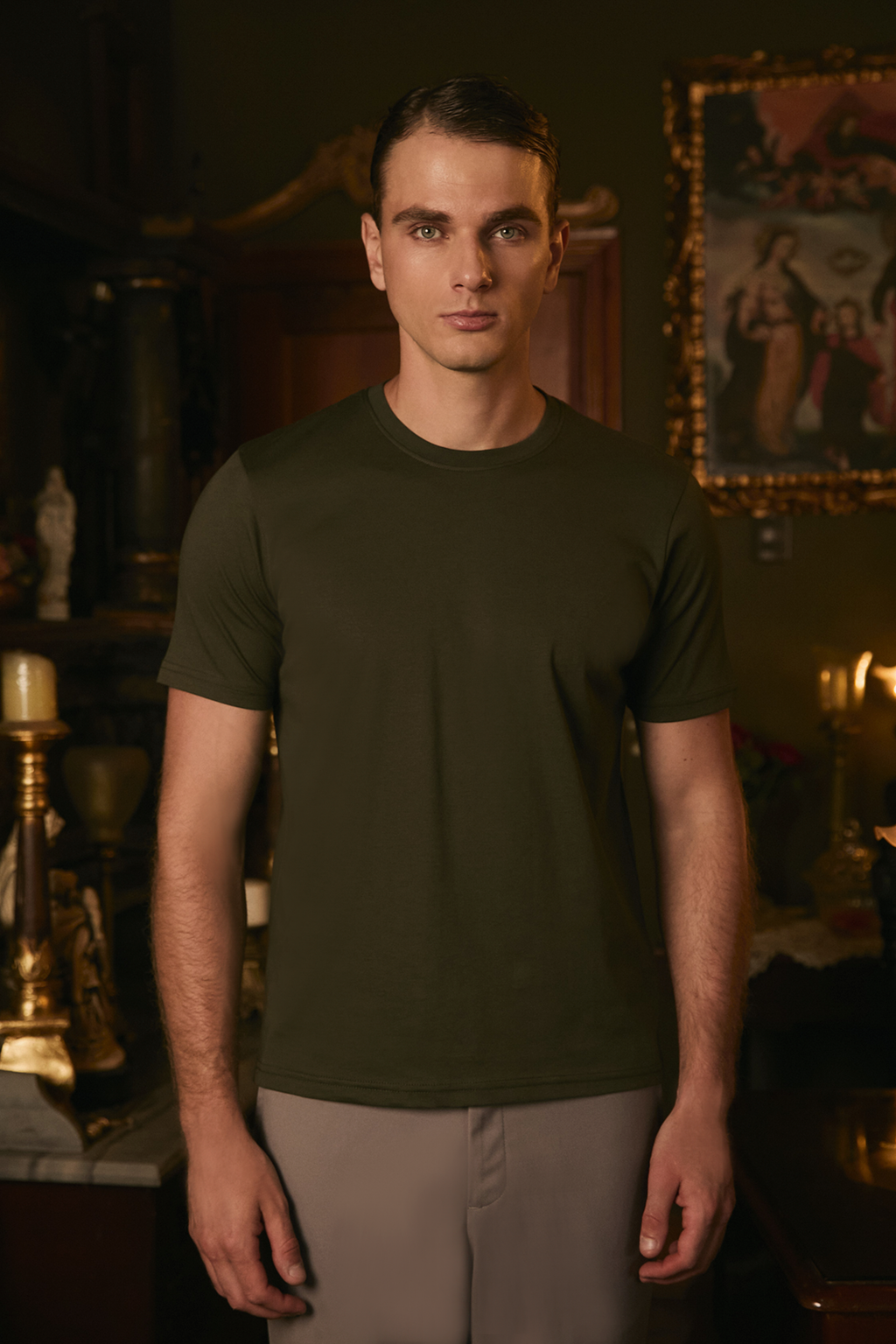 POLO DE ALGODÓN PIMA REGULAR FIT VERDE OLIVO NAHUEL