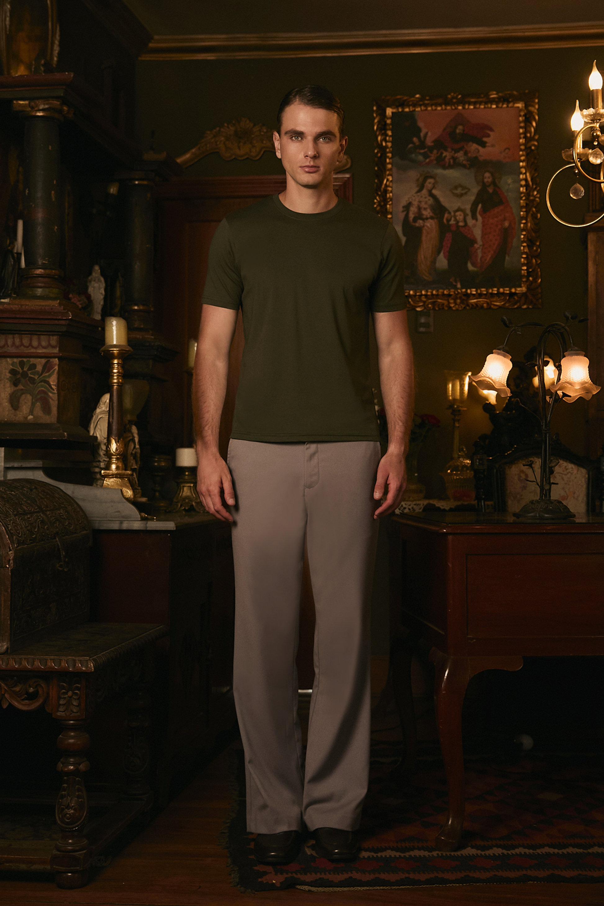 POLO DE ALGODÓN PIMA REGULAR FIT VERDE OLIVO NAHUEL