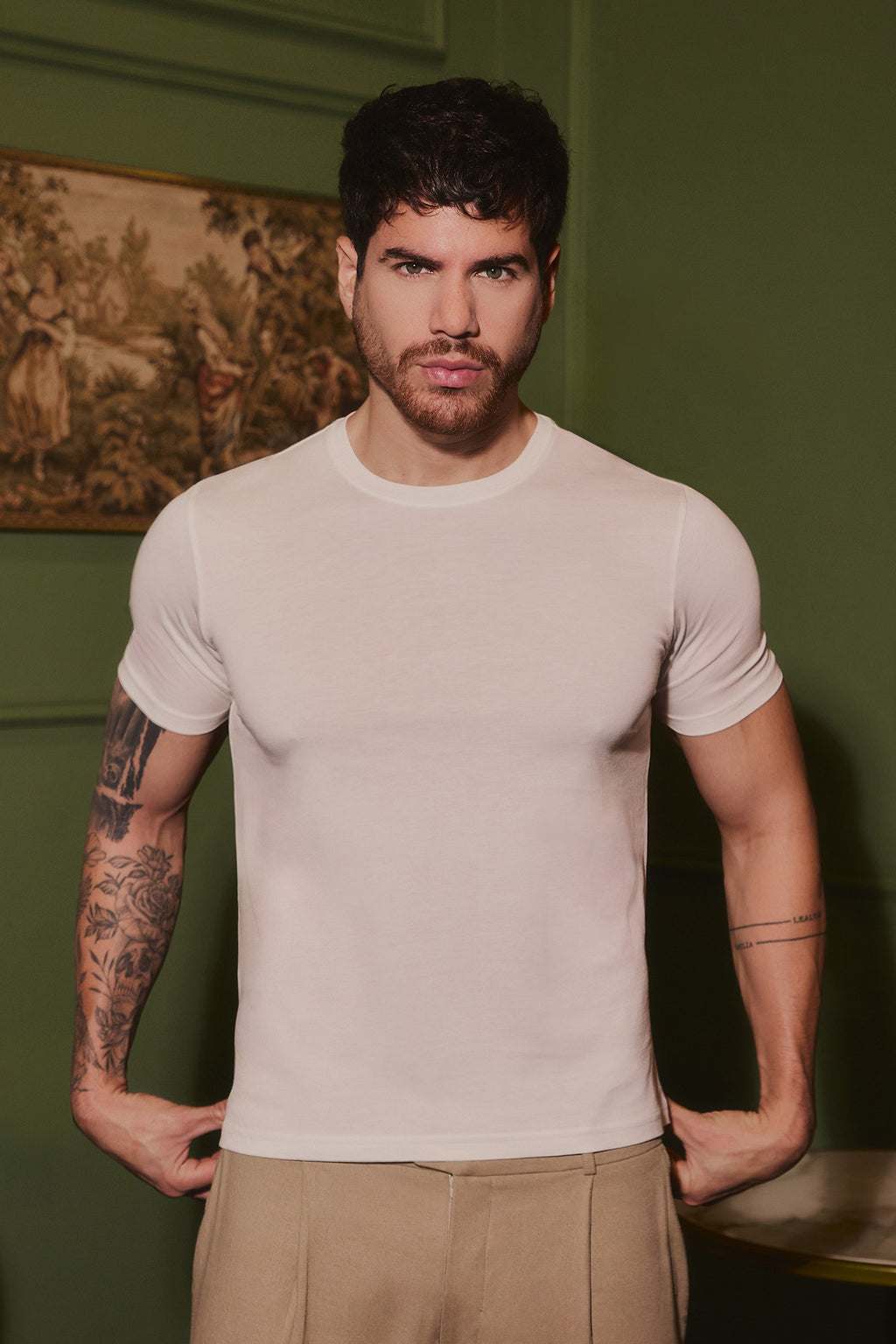 POLO DE ALGODÓN PIMA REGULAR FIT CREMA NAHUEL