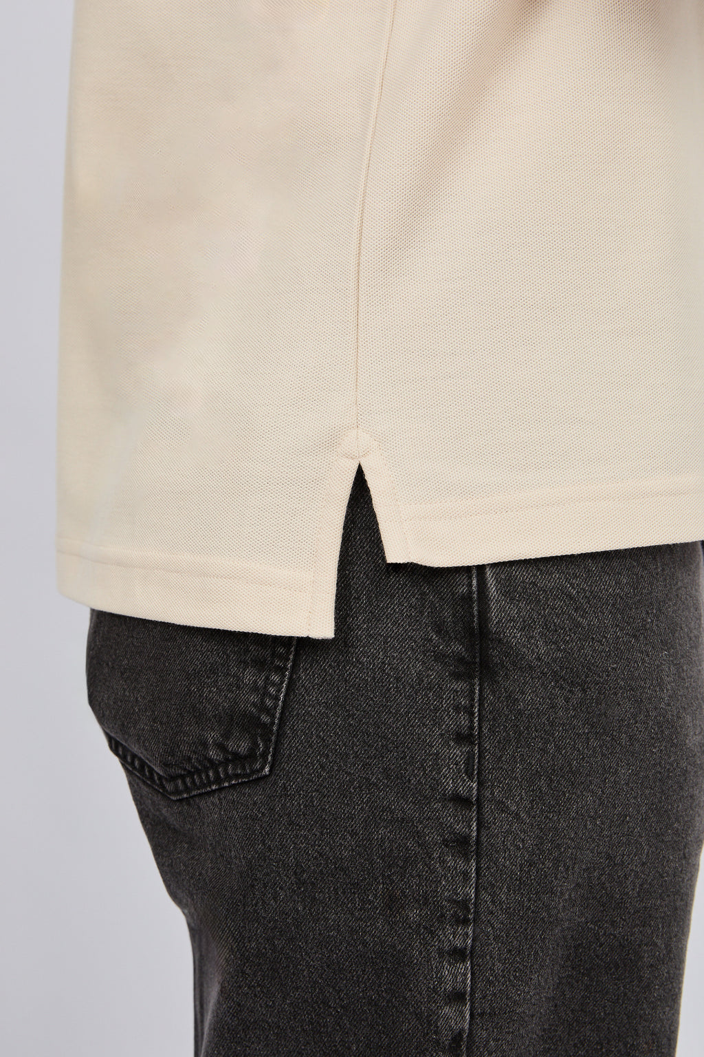 POLO CAMISERO DE PIQUÉ DE ALGODÓN PIMA BEIGE