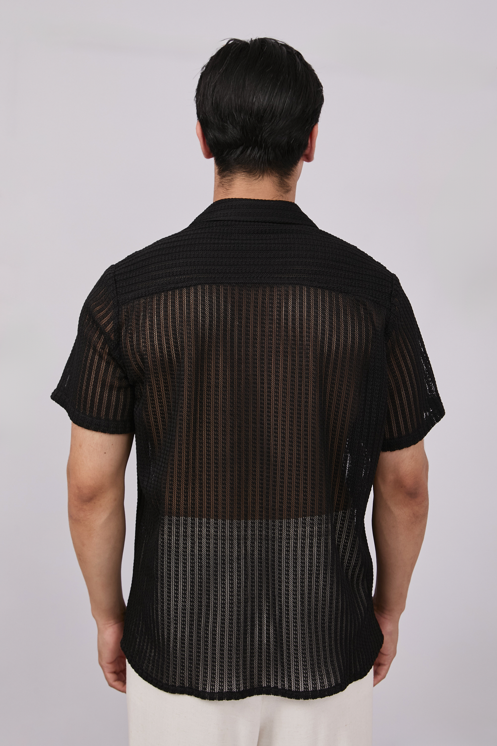 CAMISA DE MALLA PARA HOMBRE MANGA CORTA NEGRO - LIMA