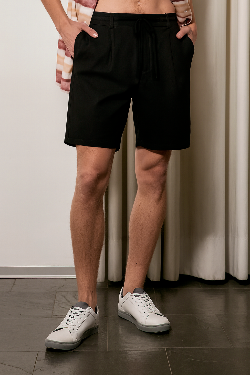 SHORT DE LINO PARA HOMBRE NEGRO DIEGO