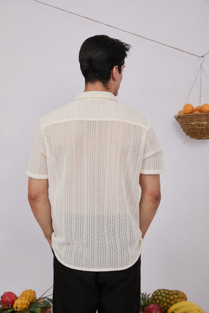 CAMISA DE MALLA PARA HOMBRE MANGA CORTA PERLA - LIMA