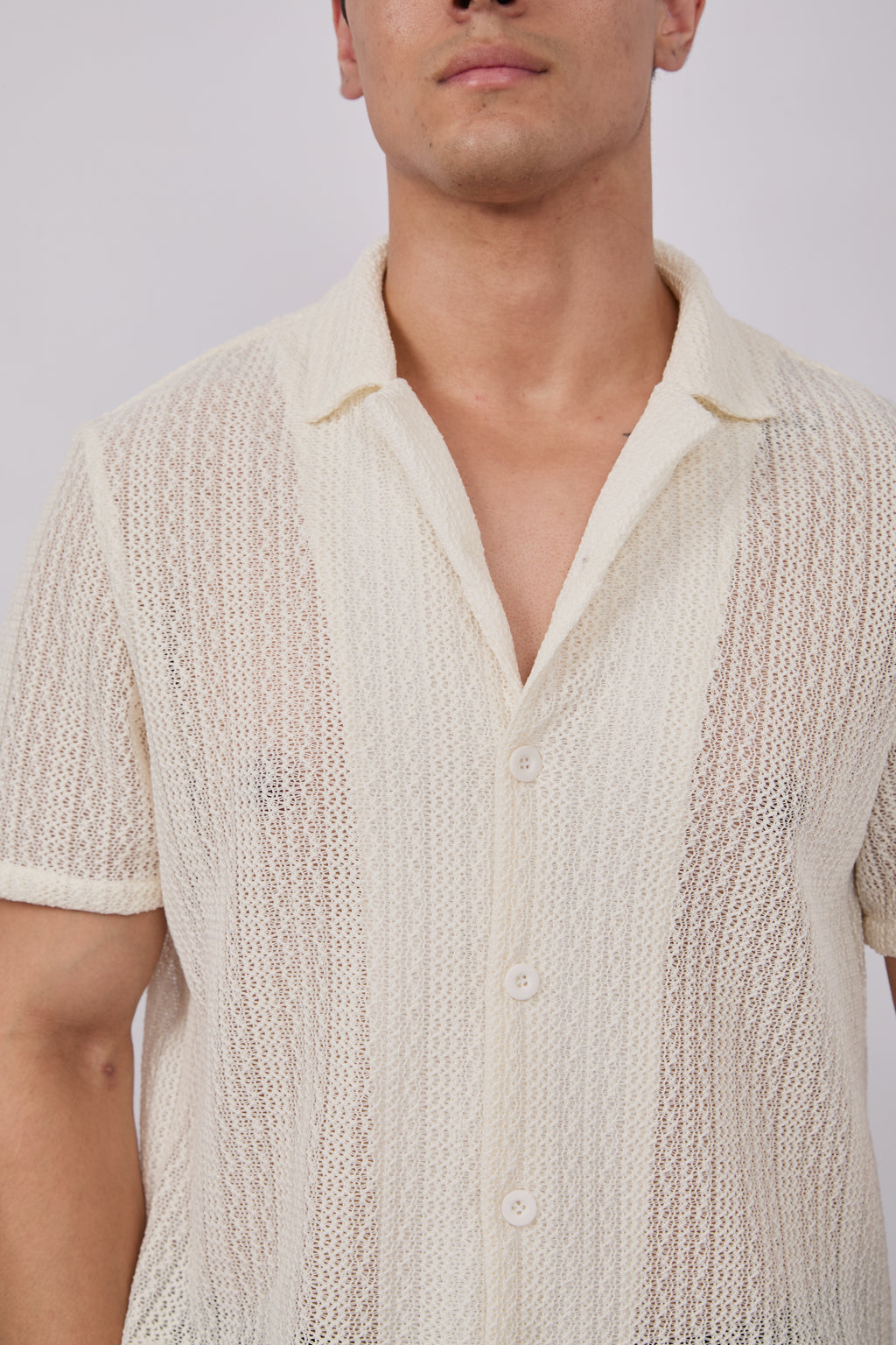 CAMISA DE MALLA PARA HOMBRE MANGA CORTA PERLA - LIMA