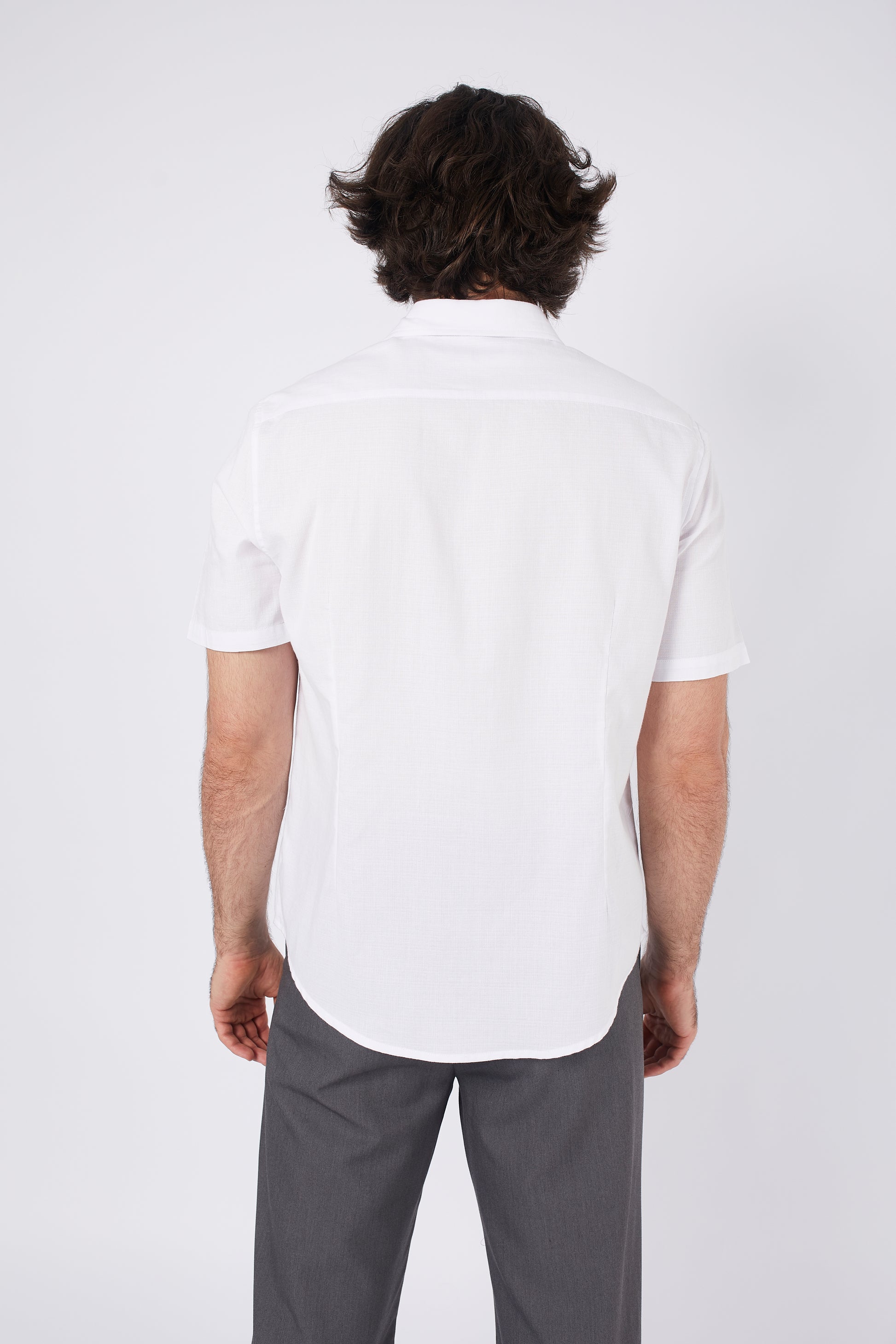 CAMISA DE LINO PARA HOMBRE MANGA CORTA LAIS PERLA