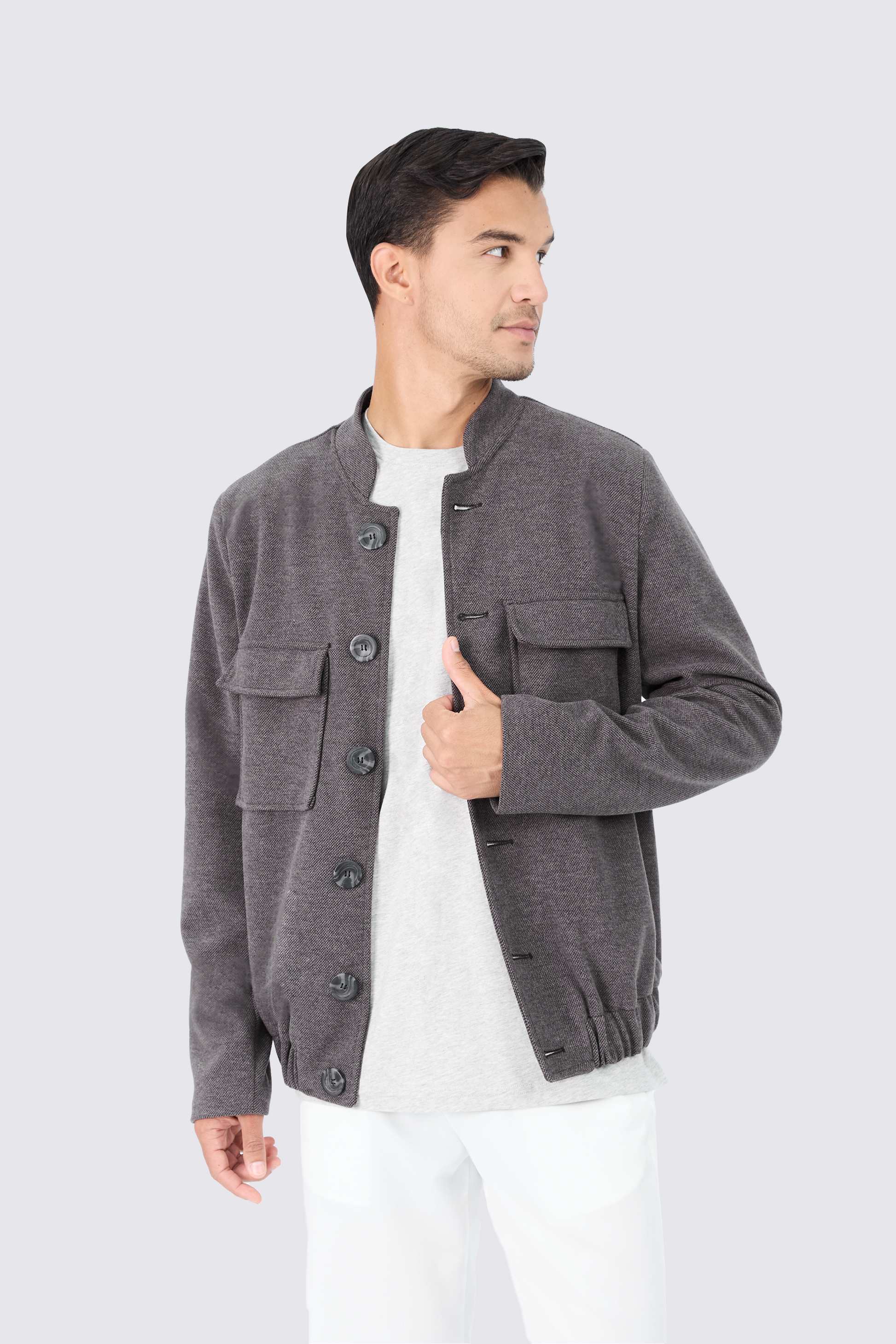 BOMBER DE PAÑO PARA HOMBRE STEFANO NEGRO