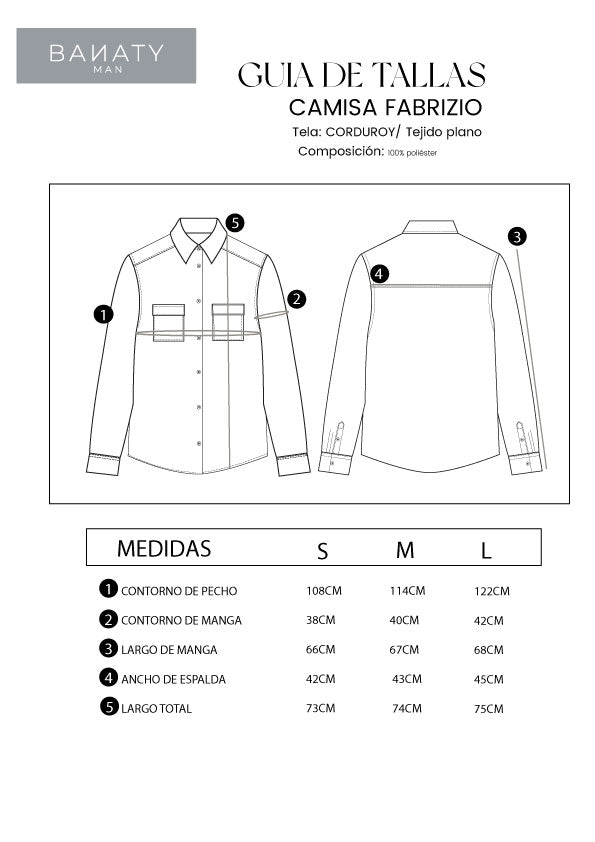 CAMISACO DE CORDUROY PARA HOMBRE FABRIZIO BEIGE