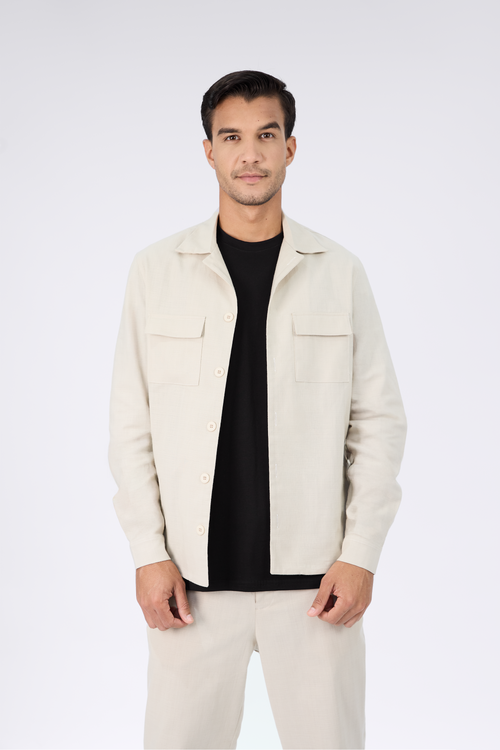 CAMISA SACO DE LINO PARA HOMBRE GAEL CRUDO