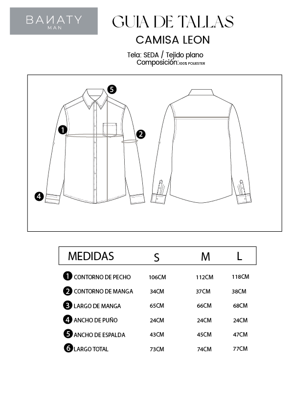 CAMISA DE SEDA PARA HOMBRE MANGA LARGA NEGRO