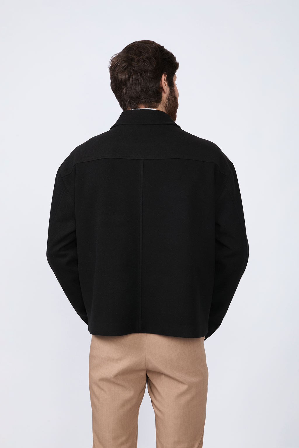 CASACA DE PAÑO PARA HOMBRE ENZO NEGRO