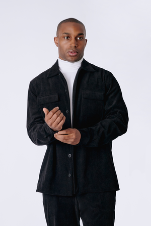 CAMISA DE CORDUROY PARA HOMBRE FABRIZIO NEGRO