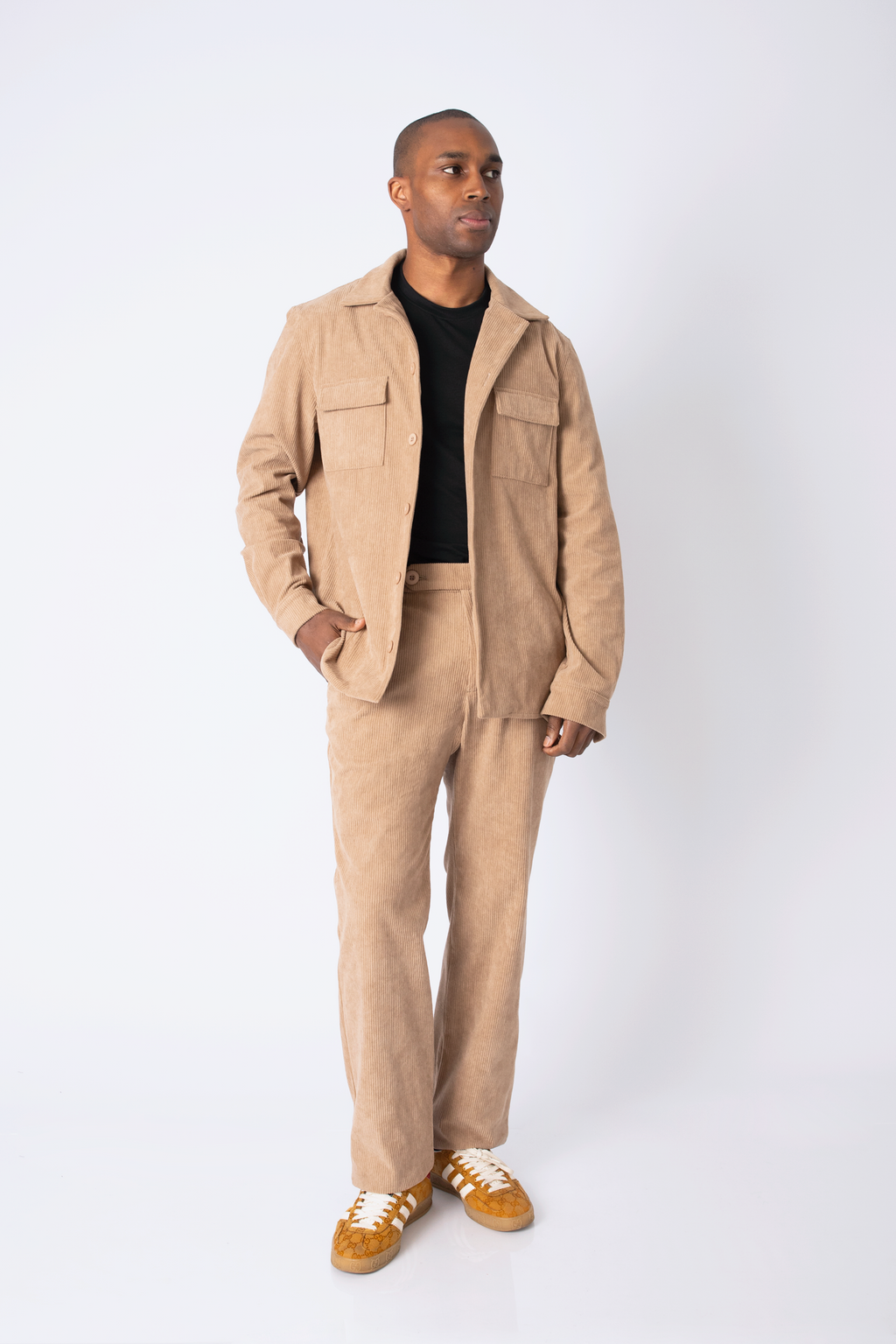 PANTALÓN DE CORDUROY BEIGE REGULAR FIT PARA HOMBRE FABRIZIO