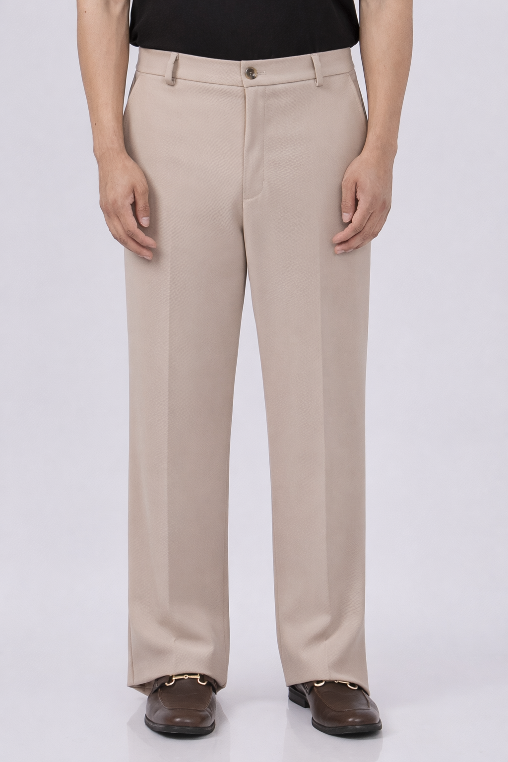 PANTALON PALAZO DE VESTIR PARA HOMBRE YAARUB BEIGE OSCURO