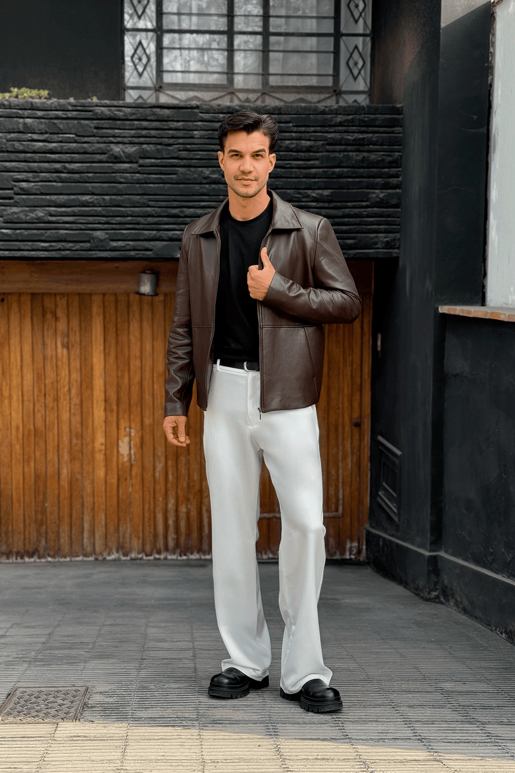 CASACA DE CUERINA PARA HOMBRE MARRON DAMIAN