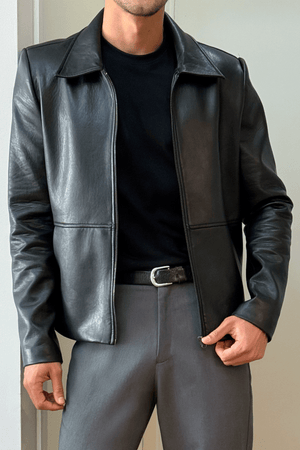 CASACA DE CUERINA PARA HOMBRE NEGRO DAMIAN