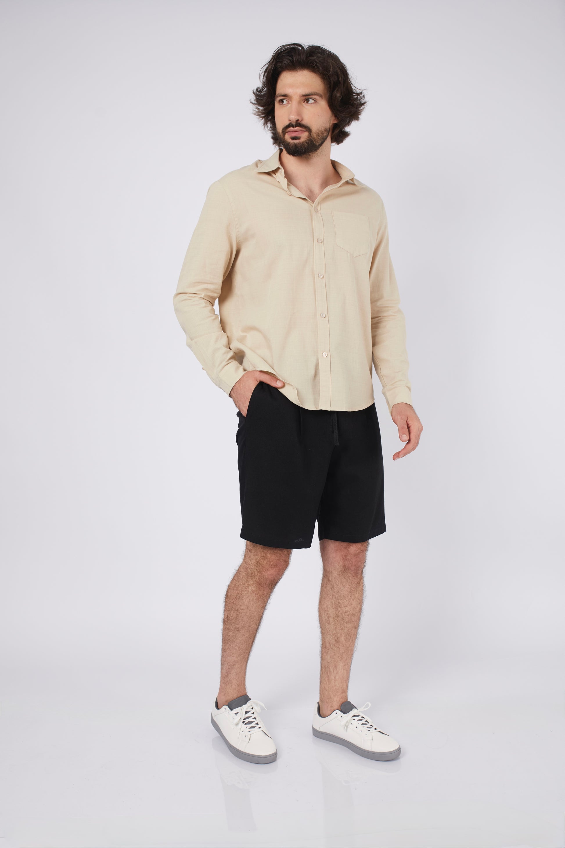 CAMISA DE LINO PARA HOMBRE MANGA LARGA LAIS