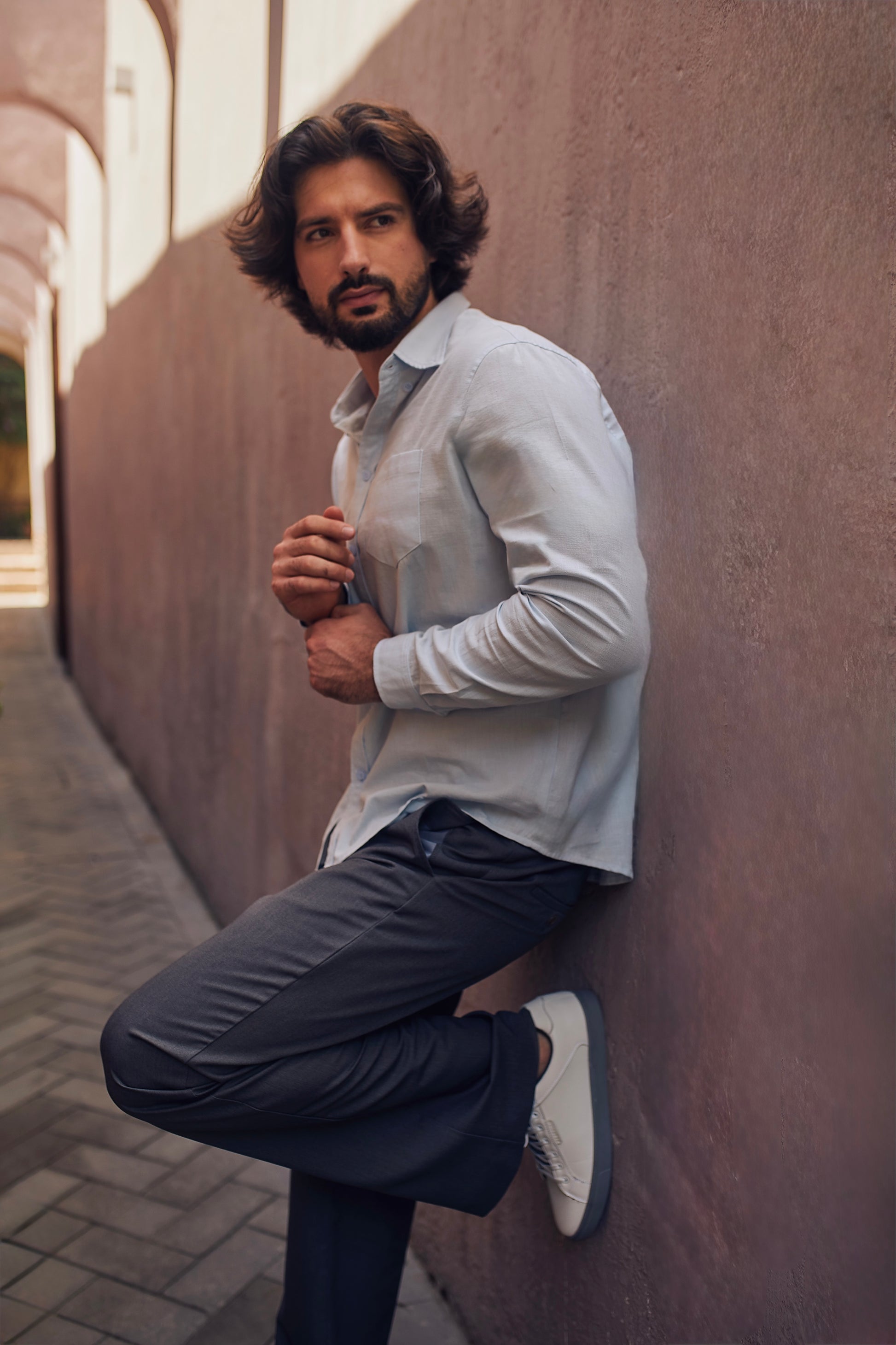 CAMISA DE LINO PARA HOMBRE MANGA LARGA LAIS