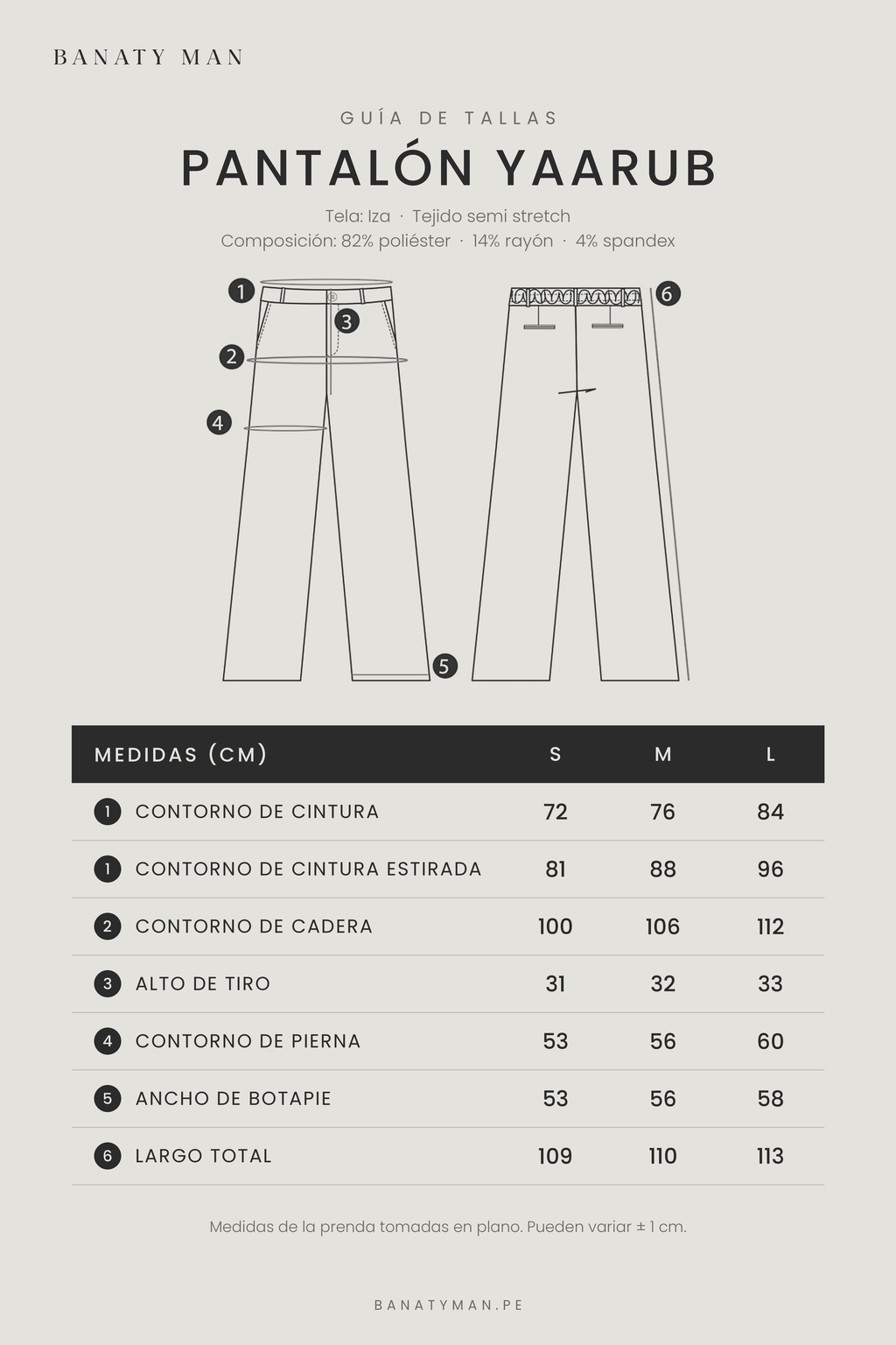 PANTALON PALAZO DE VESTIR PARA HOMBRE YAARUB PLOMO