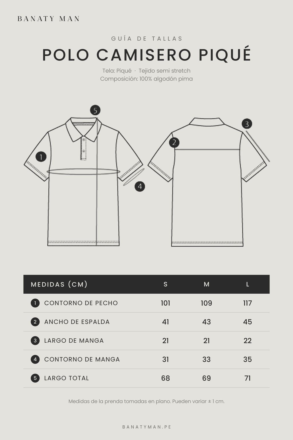 POLO CAMISERO DE PIQUÉ DE ALGODÓN PIMA TOPO