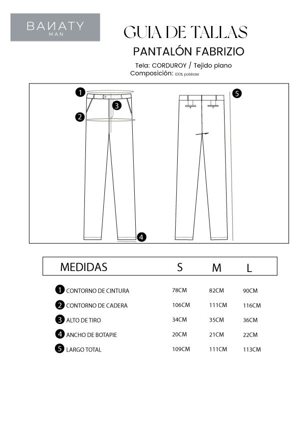 PANTALON DE CORDUROY PARA HOMBRE FABRIZIO BEIGE