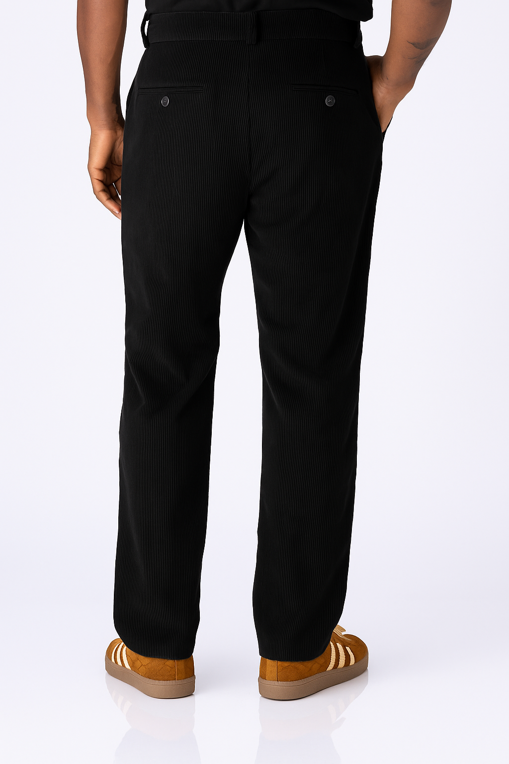 PANTALÓN DE CORDUROY NEGRO REGULAR FIT PARA HOMBRE FABRIZIO