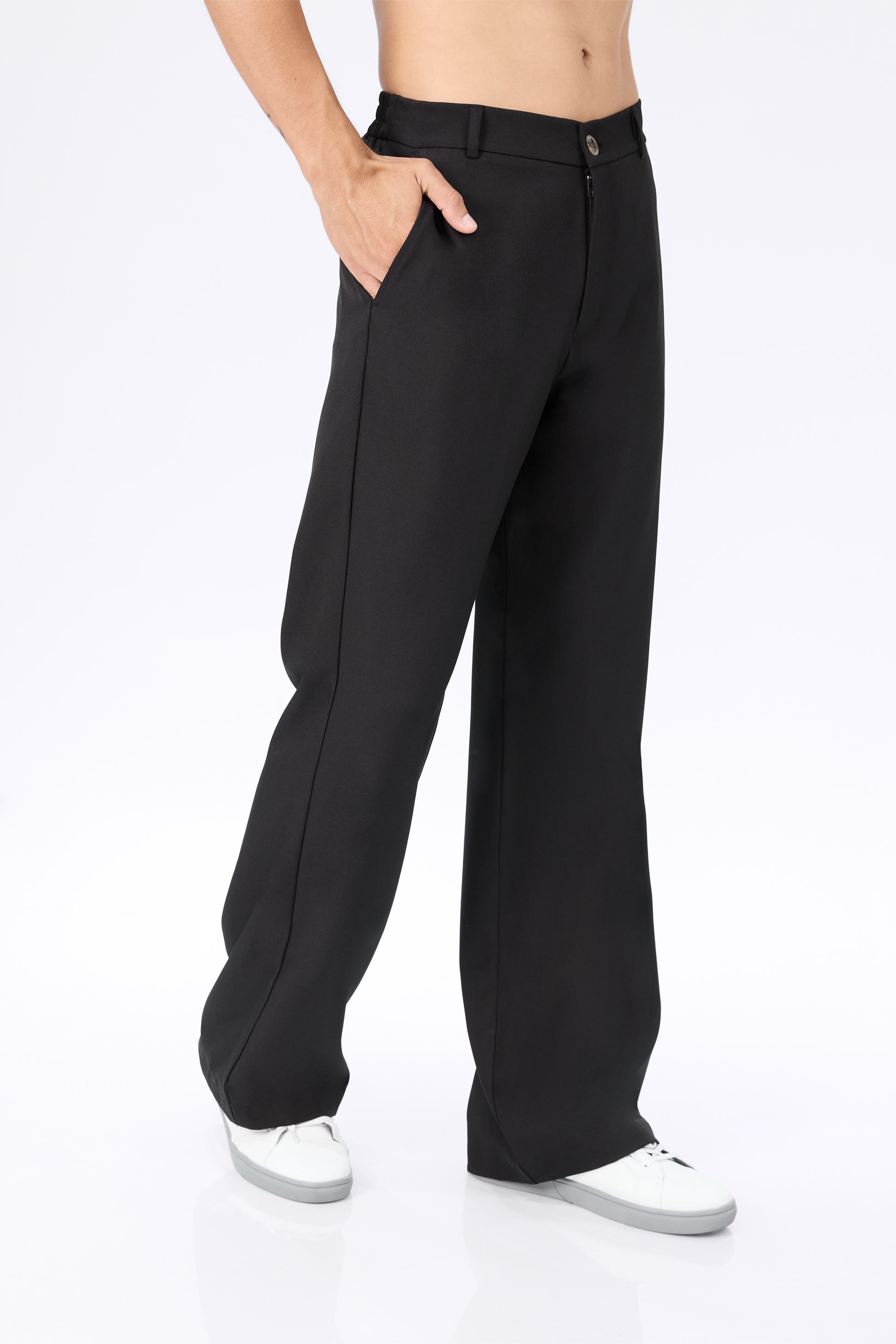 PANTALON PALAZO DE VESTIR PARA HOMBRE YAARUB NEGRO