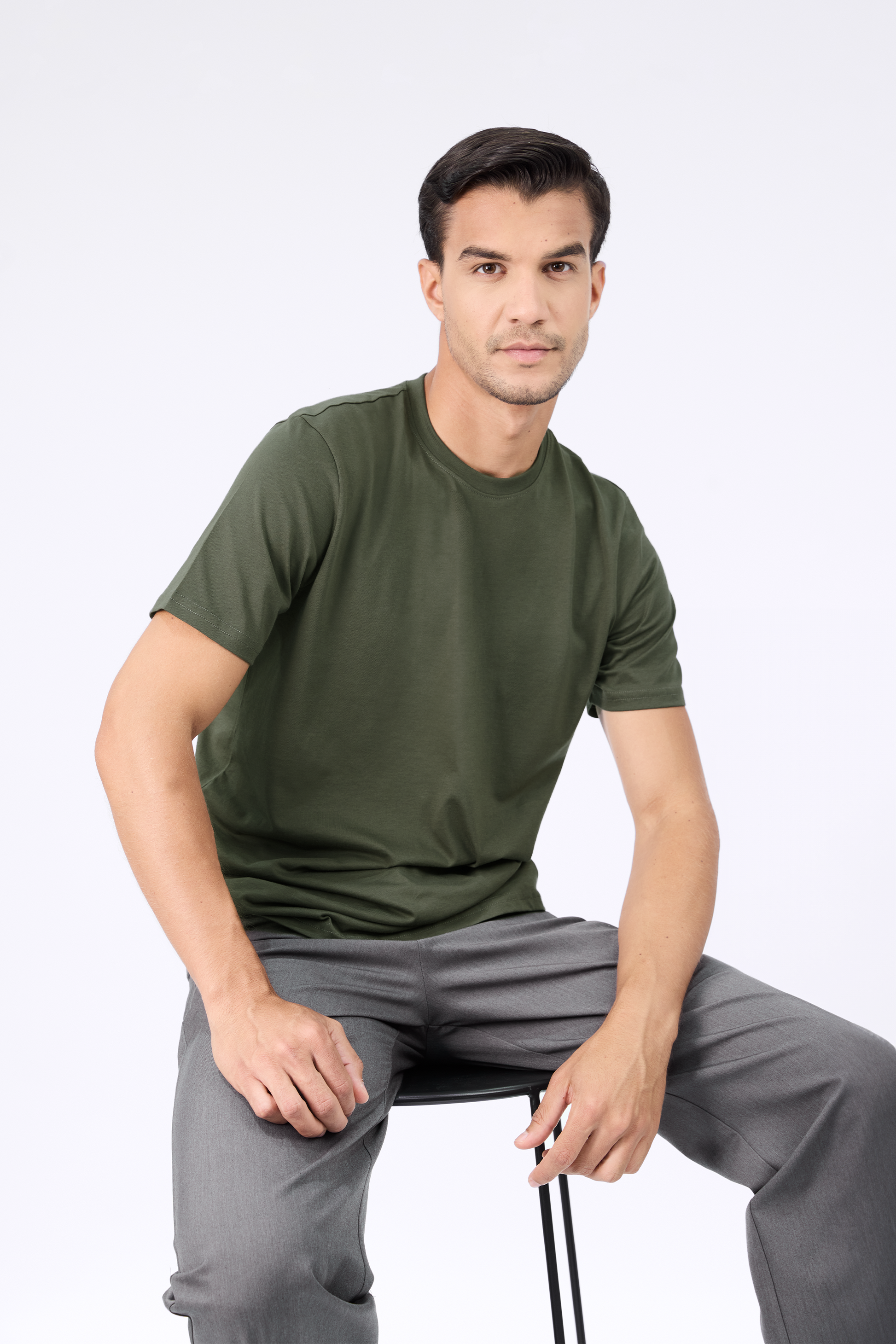 POLO DE ALGODÓN PIMA REGULAR FIT VERDE OLIVO NAHUEL