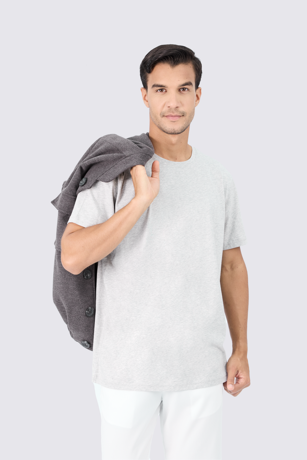 POLO DE ALGODÓN PIMA REGULAR FIT CEMENTO NAHUEL