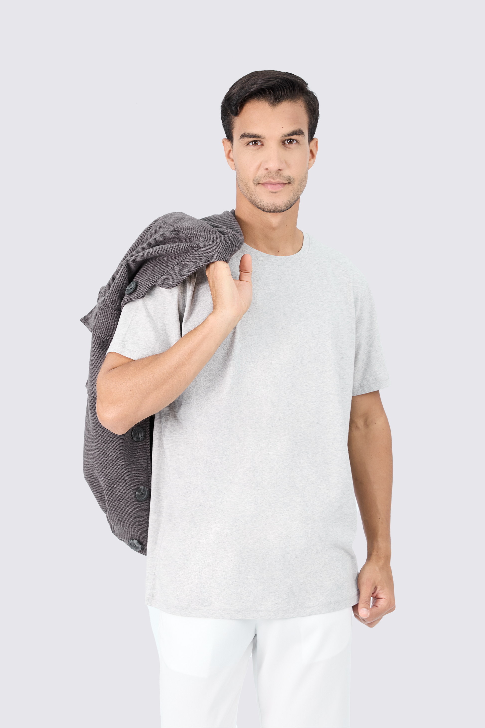 POLO DE ALGODÓN PIMA REGULAR FIT CEMENTO NAHUEL