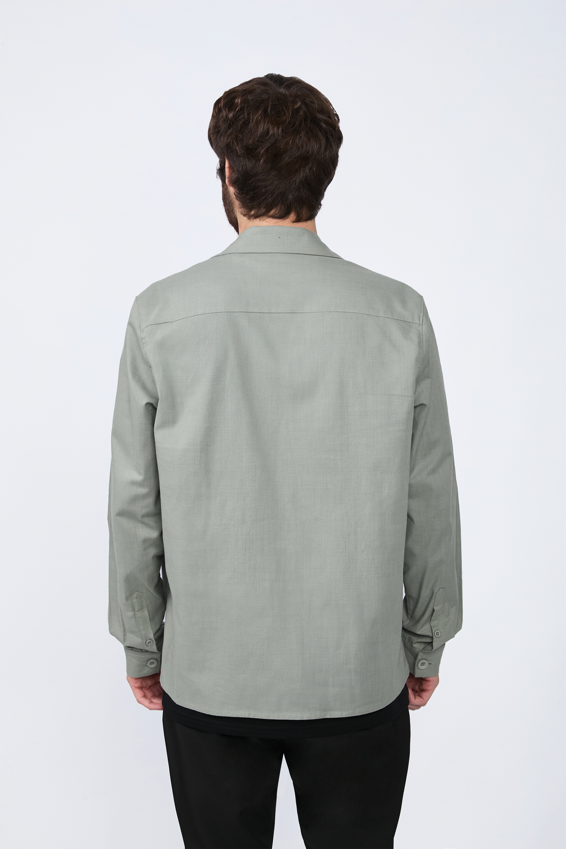 CAMISA SACO DE LINO PARA HOMBRE GAEL OLIVO