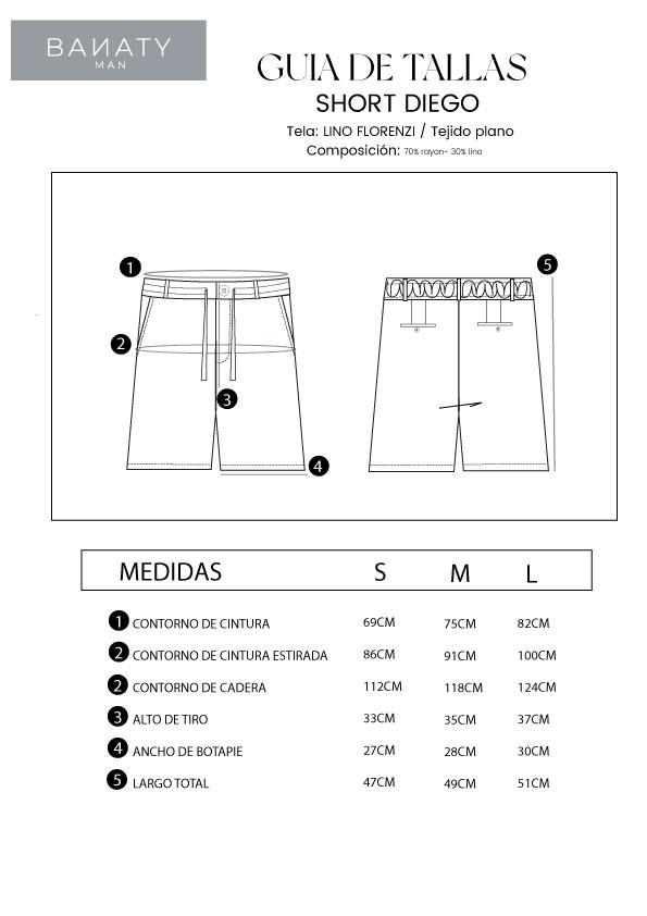 SHORT DE LINO PARA HOMBRE NEGRO DIEGO