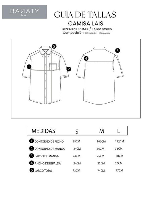 CAMISA DE LINO PARA HOMBRE MANGA CORTA LAIS BEIGE