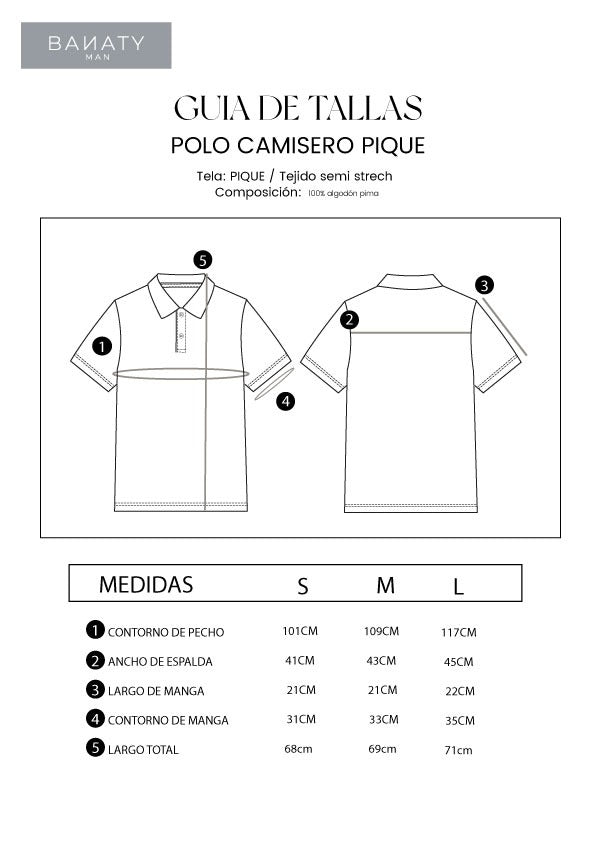 POLO CAMISERO DE PIQUÉ DE ALGODÓN PIMA BLANCO